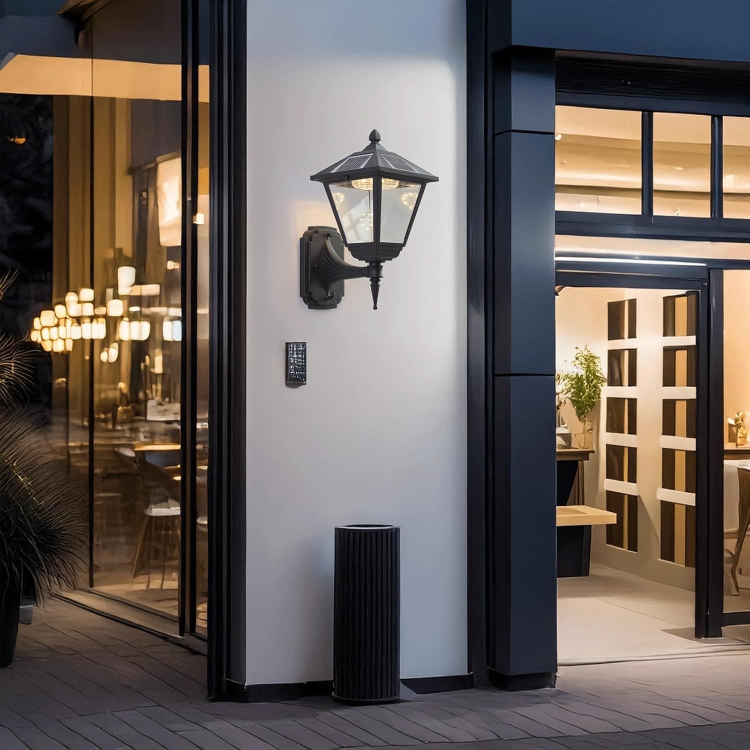 Solar Outdoor Wall Sconce LED Exterior Wall Lamp Aluminum Outdoor Wall