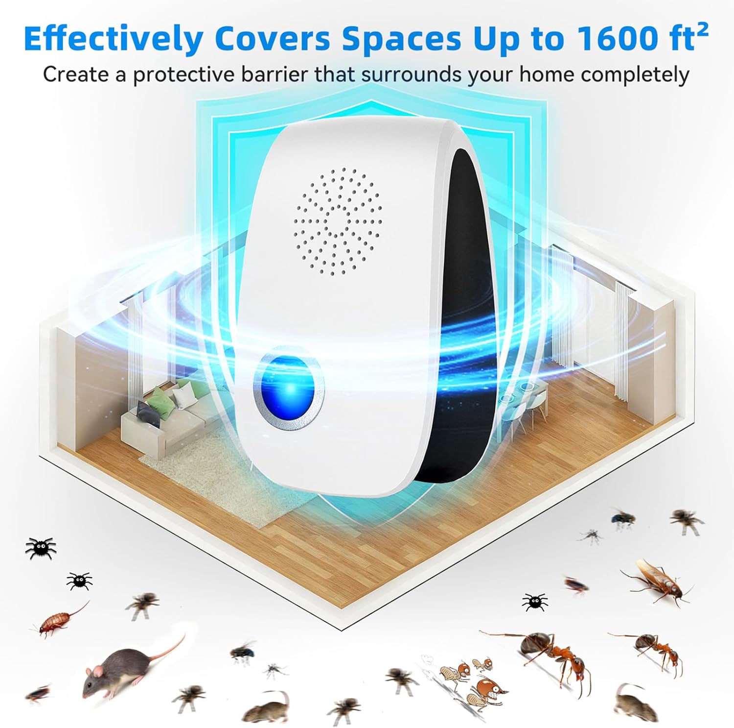Upgraded Ultrasonic Repellent, Indoor Pest Repellent, Electronic Plug 