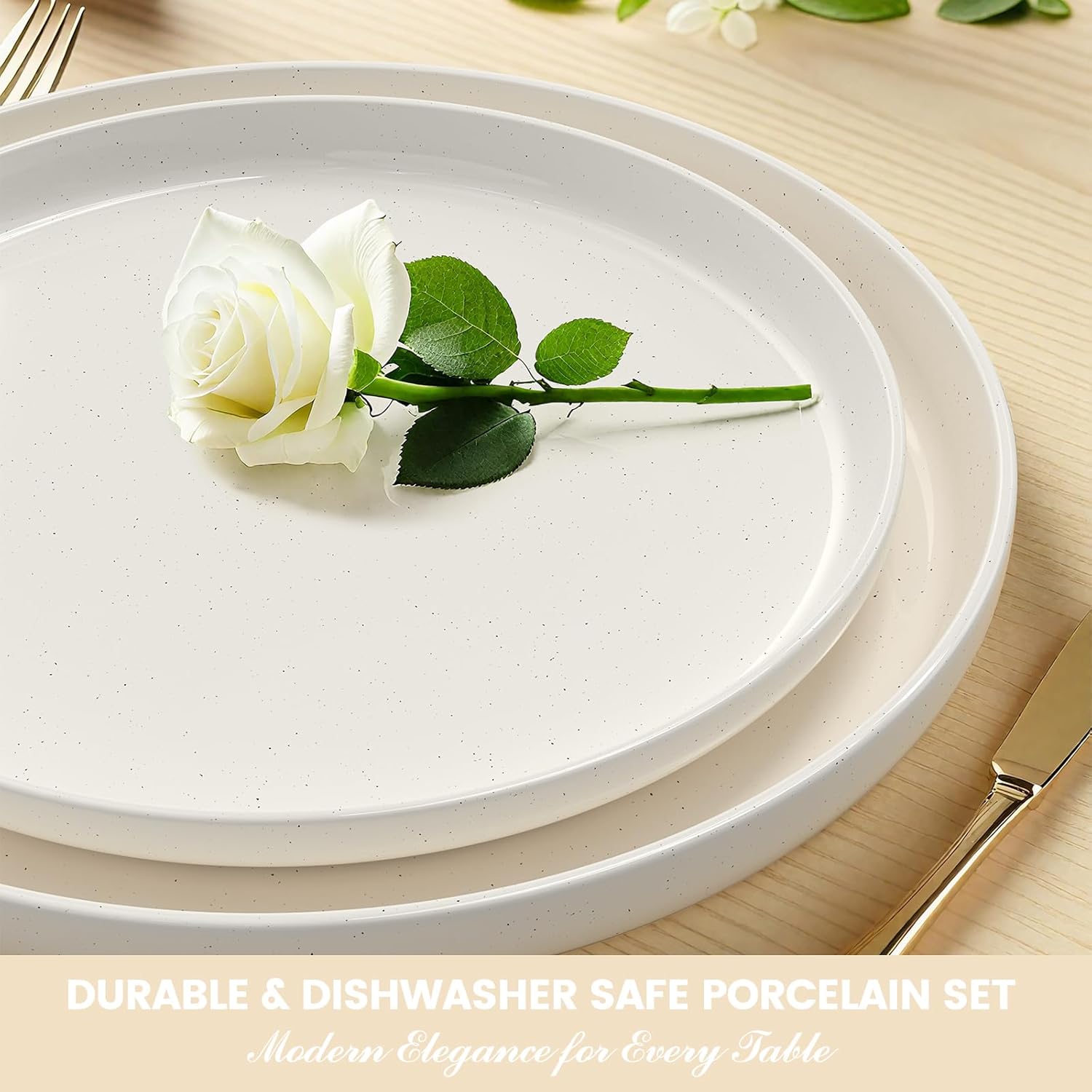 Plates and Bowls Sets, Dinnerware Sets for 4, 12 Pieces Scratch Resist