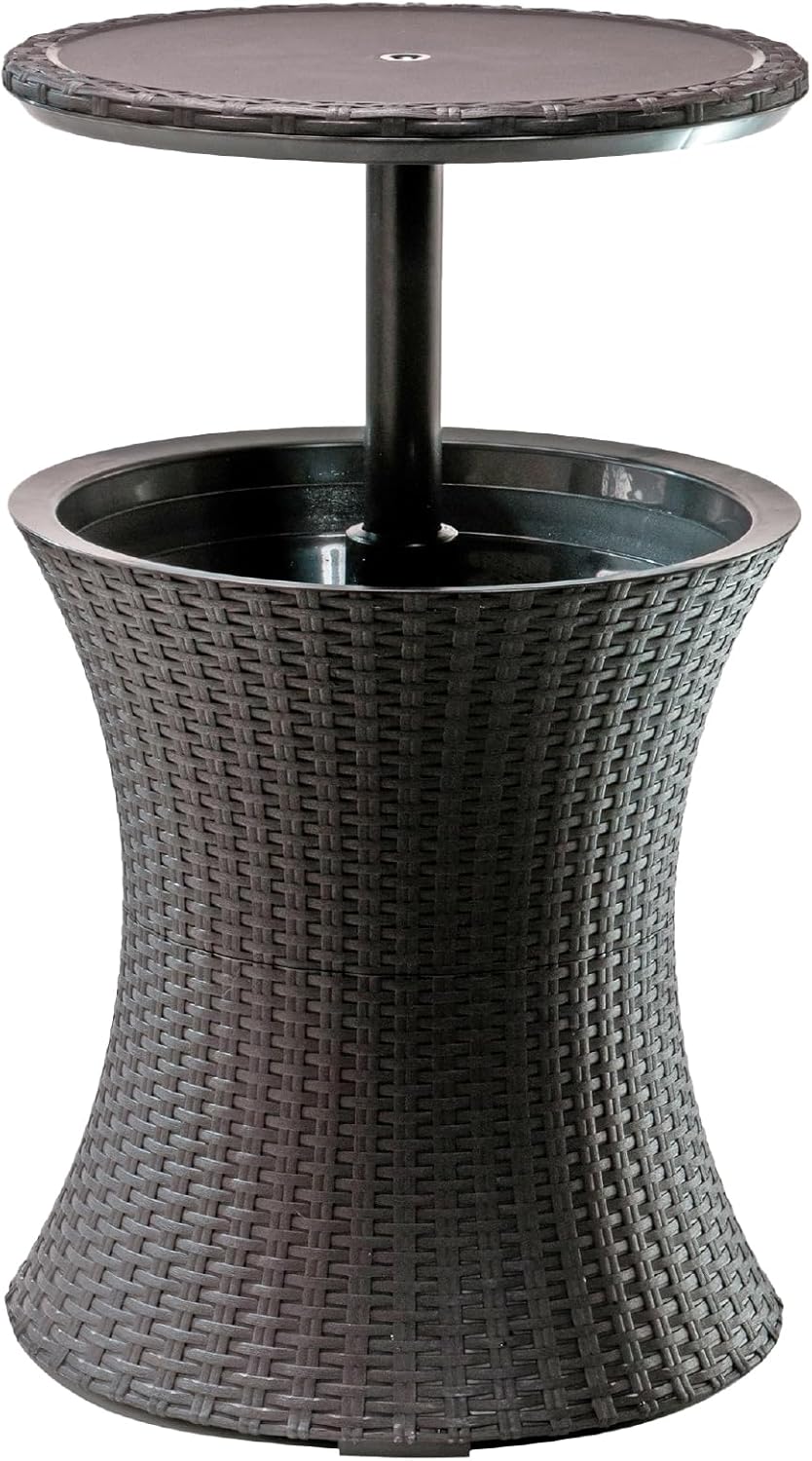 Keter Pacific Cool Bar Outdoor Patio Furniture and Hot Tub Side Table 