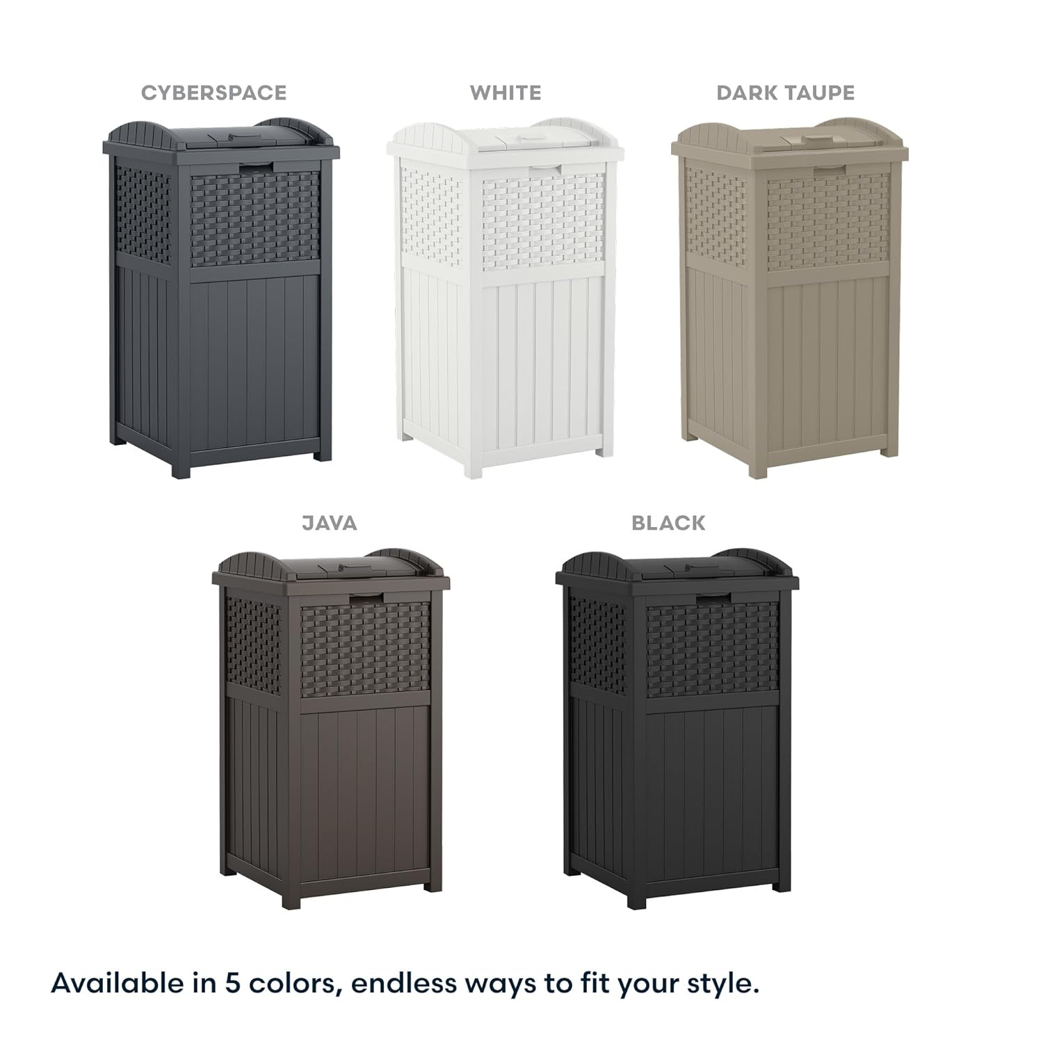 Suncast 33 Gallon Commercial Outdoor Trashcan Hideaway with Lid for 30