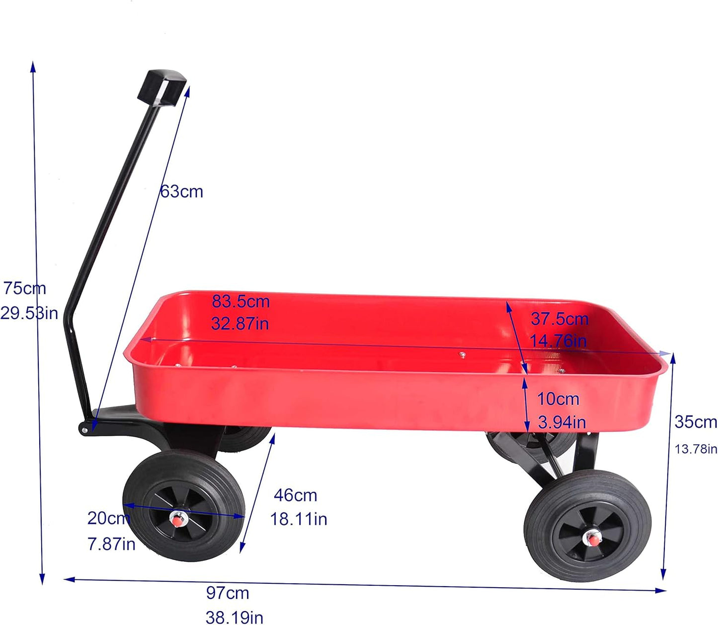 Garden Cart Outdoor Utility Wagon with Solid Wheels Beach Wagon,All Te