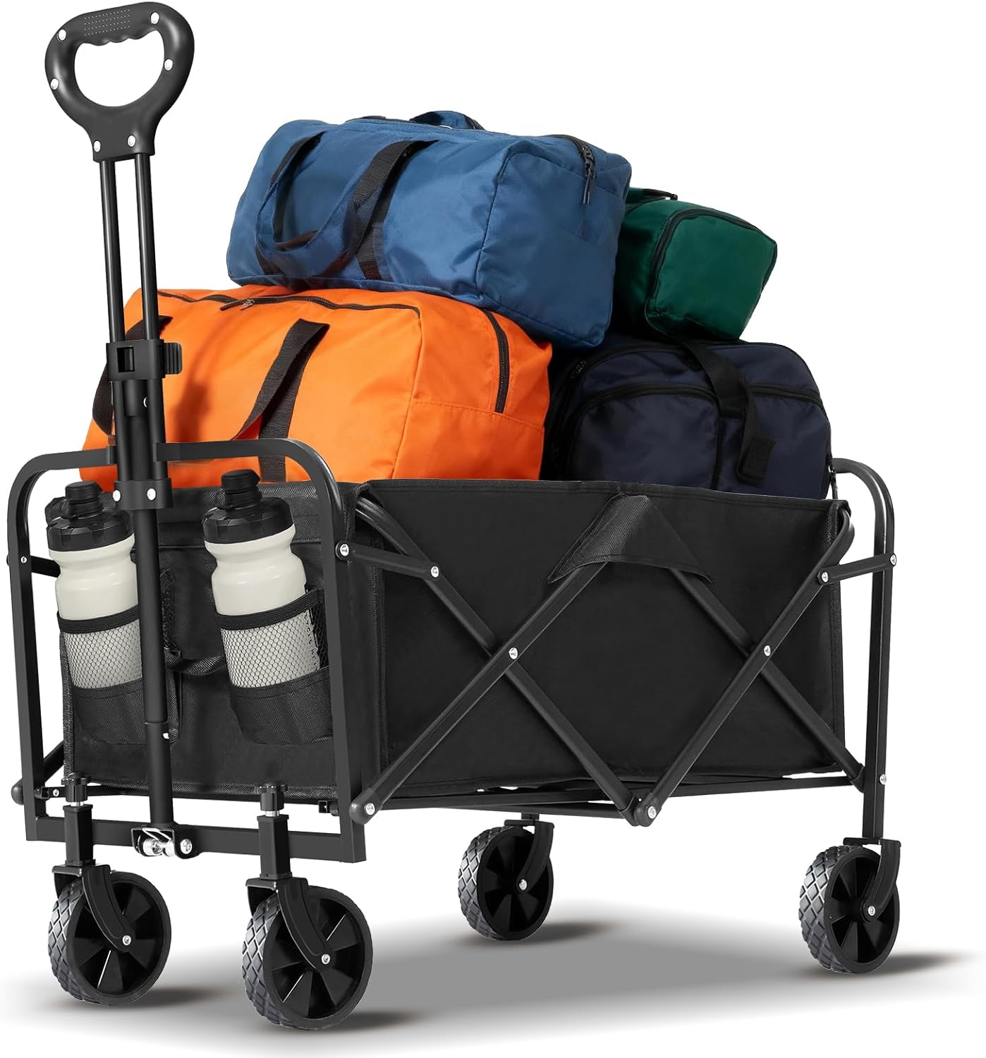 Wagons Carts Foldable with Wheels,Portable Utility 220lbs Collapsible 