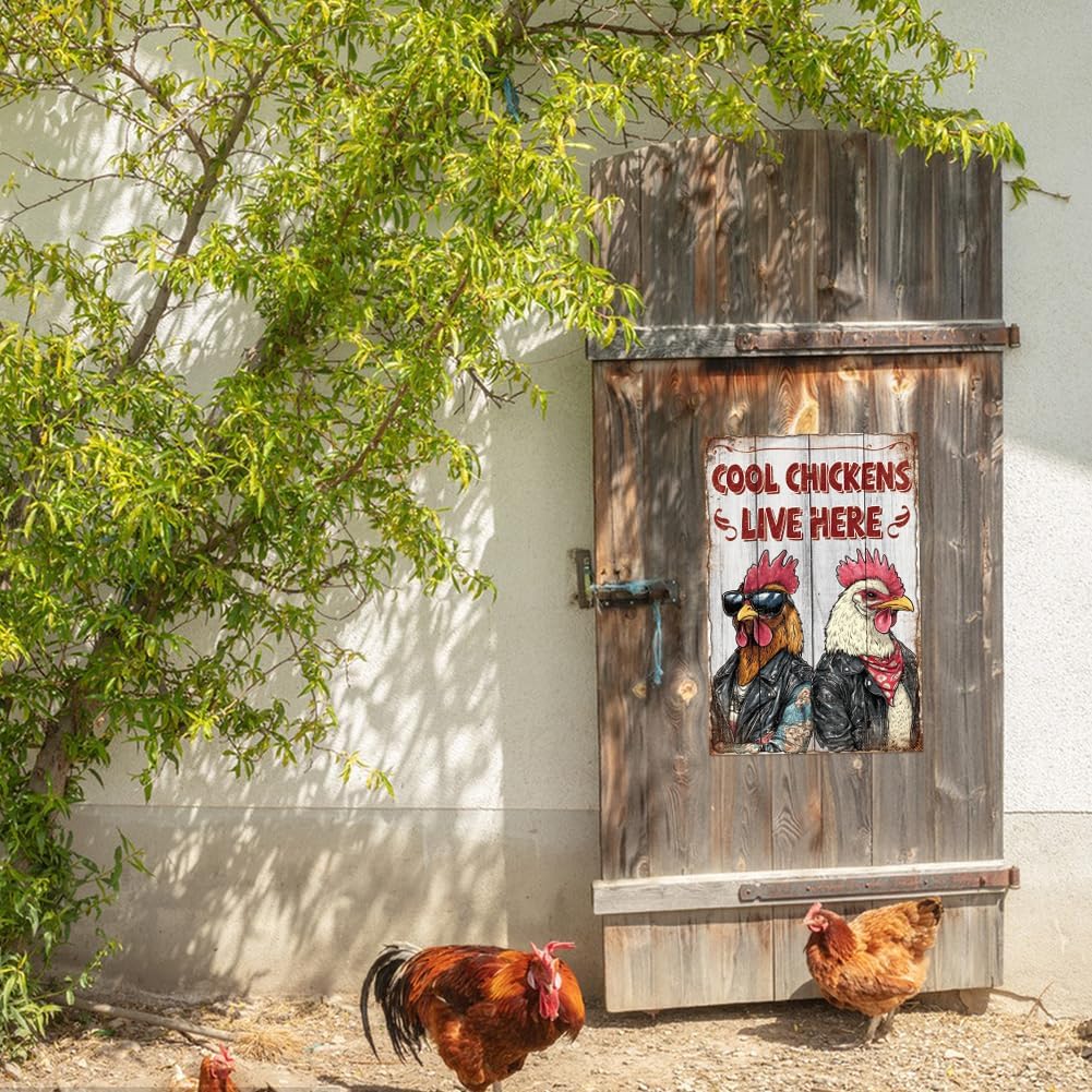 9 Pcs Chicken Coop Signs, Funny Chicken Signs Decor 8×12 Inch, Metal T
