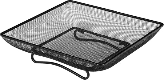 Wild Bird Feeders, Square Ground Tray Feeder, Metal Mesh Bowl for Feeding Birds, Stainless Steel Bird Feeder with Mesh Design, Outdoor Garden Station with Wildlife Access, Blue Jay Squirrel Feed Use