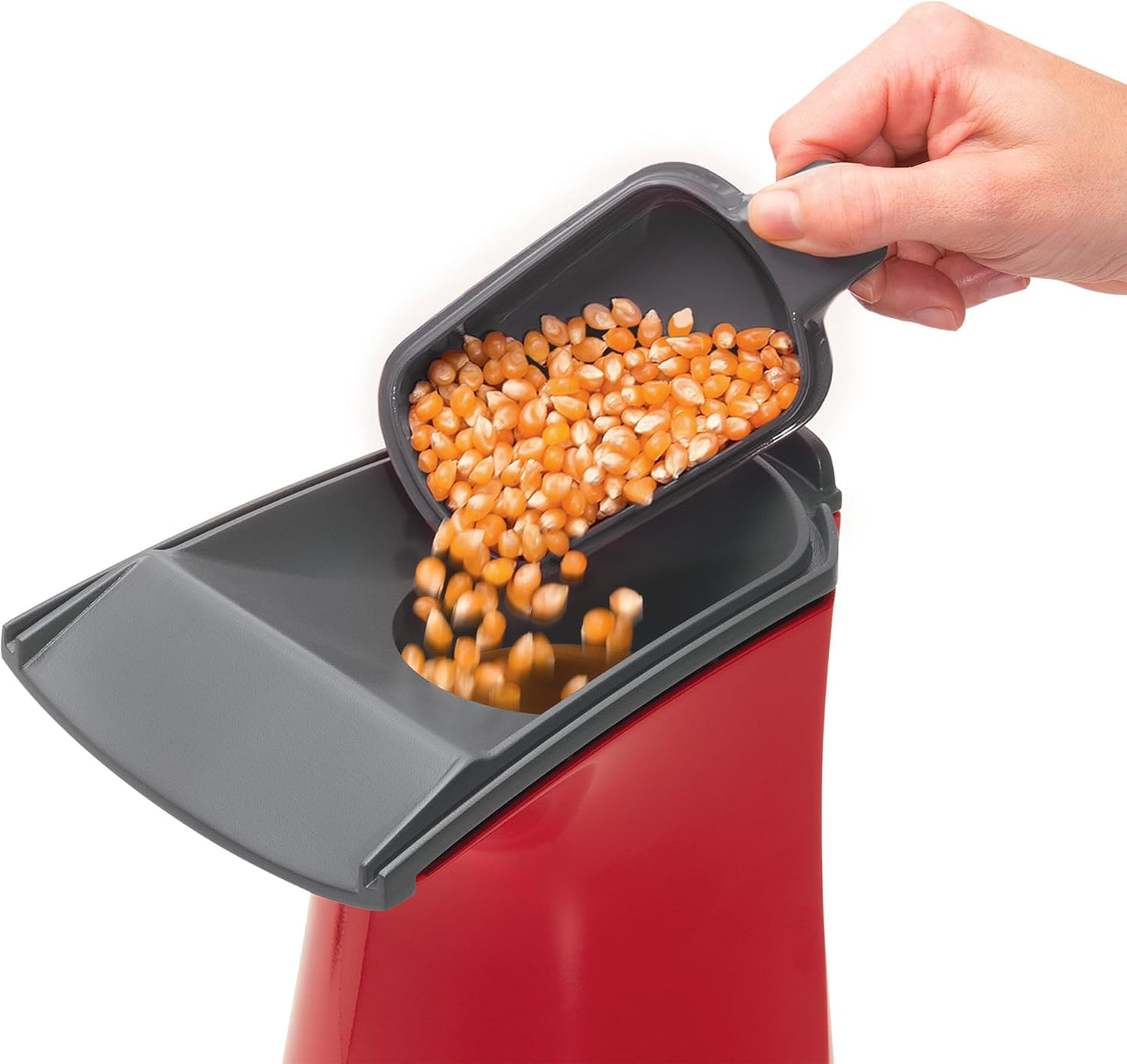 Presto 04863 Poplite Hot Air Popcorn Popper - Built-In Measuring Cup + Melts Butter, Easy to Clean, Built-In Cord Wrap, 18 Cups, Red