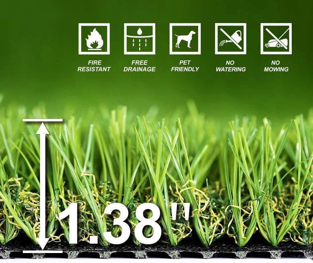 Artificial Grass 4 FT x 13 FT ( 52 Square ft ) Synthetic Thick Lawn Astro Turf Landscape Balcony Carpet Perfect for Indoor/Outdoor Fake Grass Rug