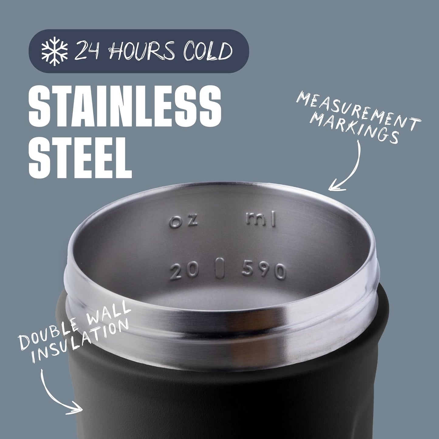 BlenderBottle Strada Shaker Cup Insulated Stainless Steel Water Bottle