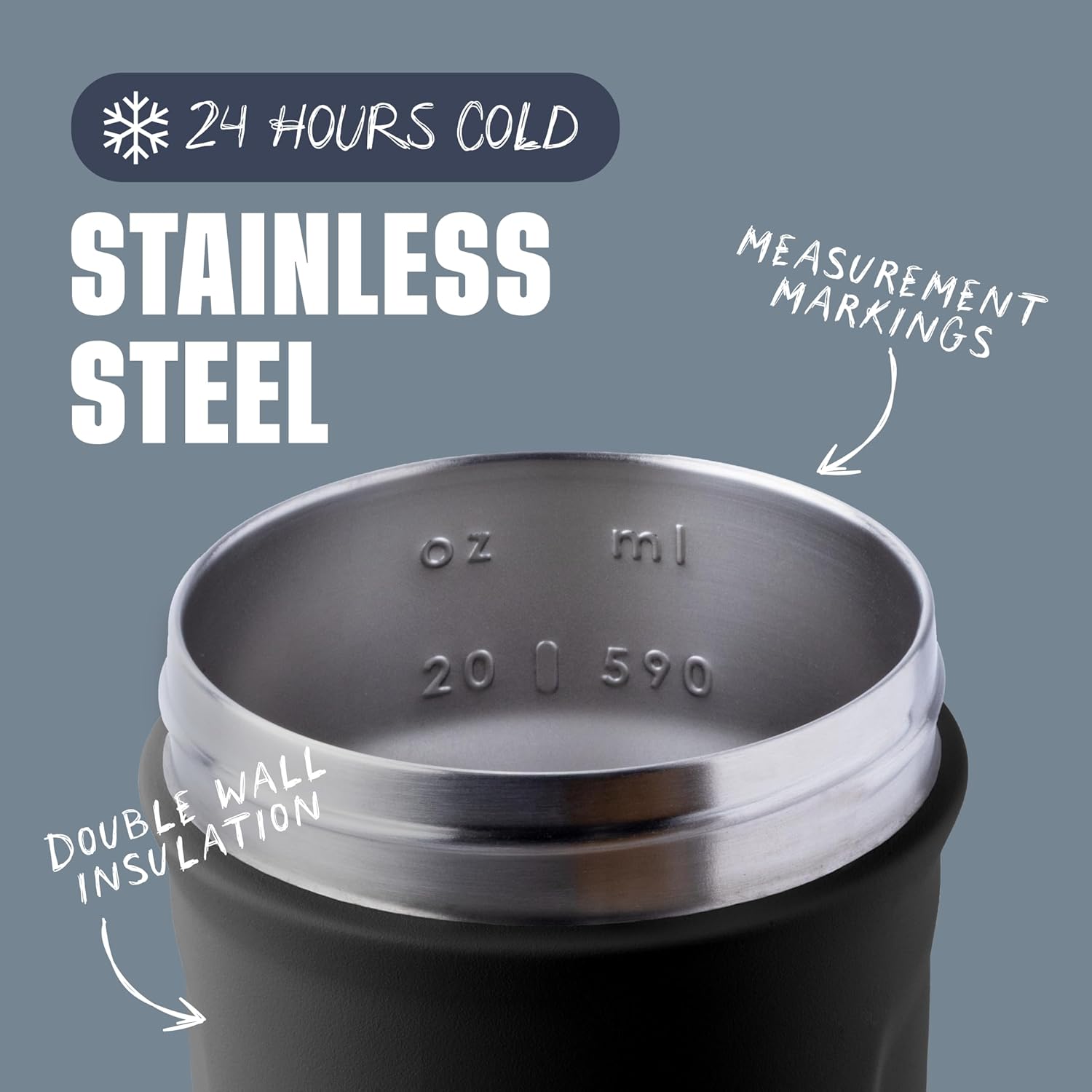 BlenderBottle Strada Shaker Cup Insulated Stainless Steel Water Bottle
