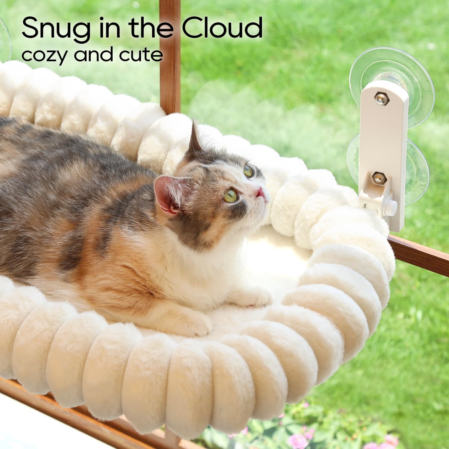 Zakkart SnugCloud Foldable Cat Window Perch - Cordless, Ultra Soft Mac