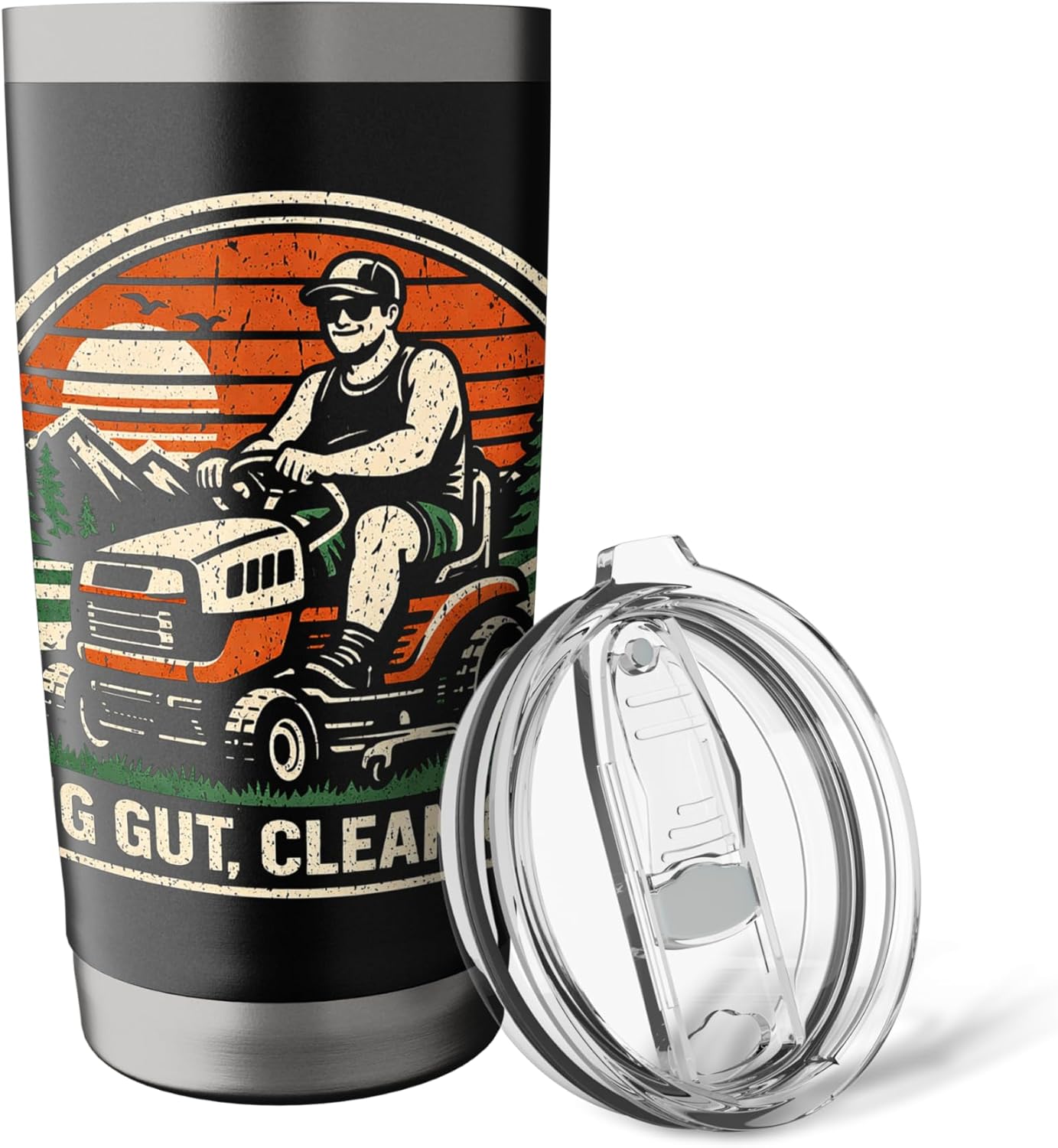 Funny Lawn Care Ride on Lawn Mower Dad Bod Father's Day Stainless Steel Insulated Tumbler