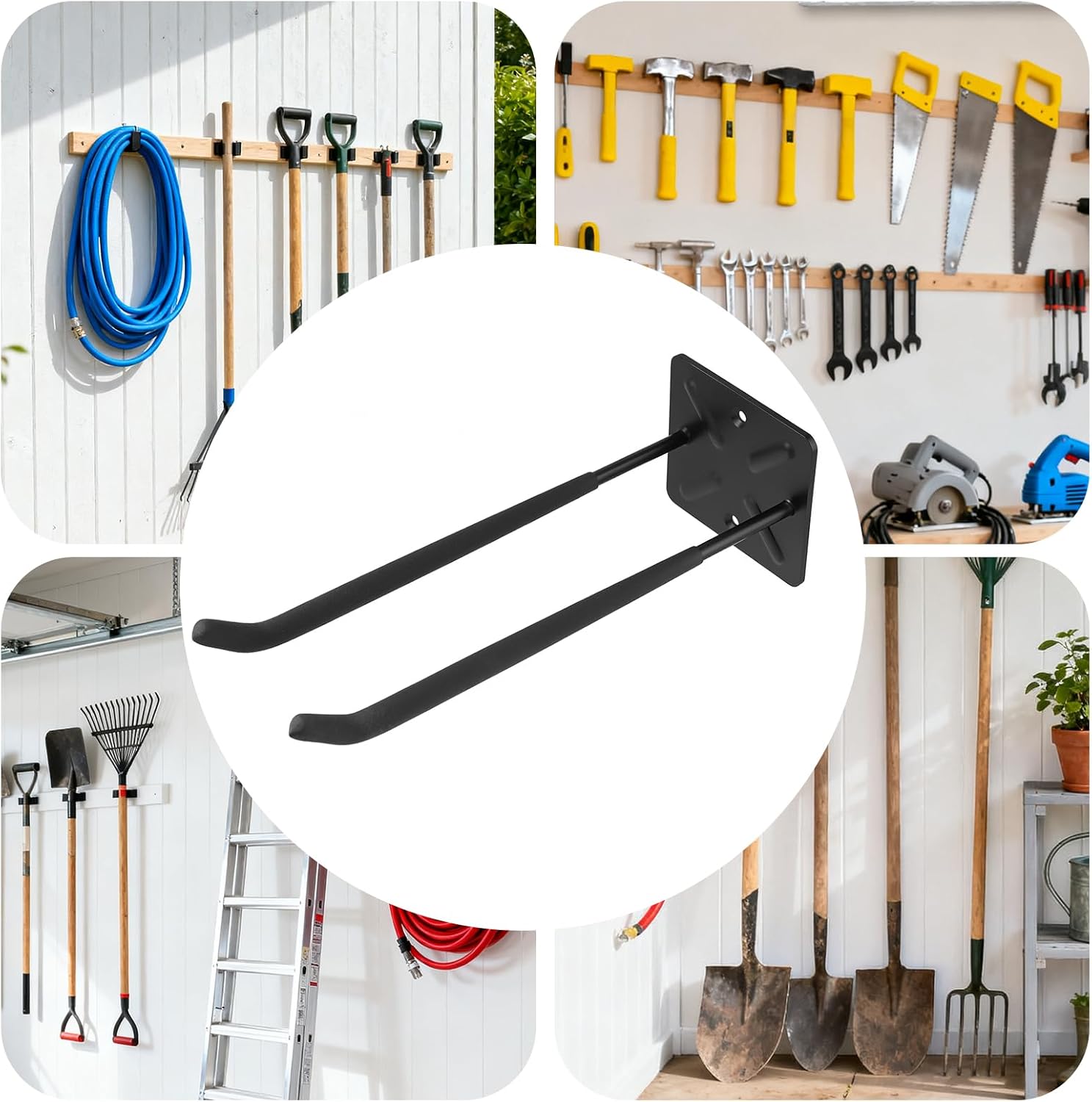 SINJEUN 6 Pack 12.4 Inch Garage Storage Hooks, Heavy Duty Garage Hooks