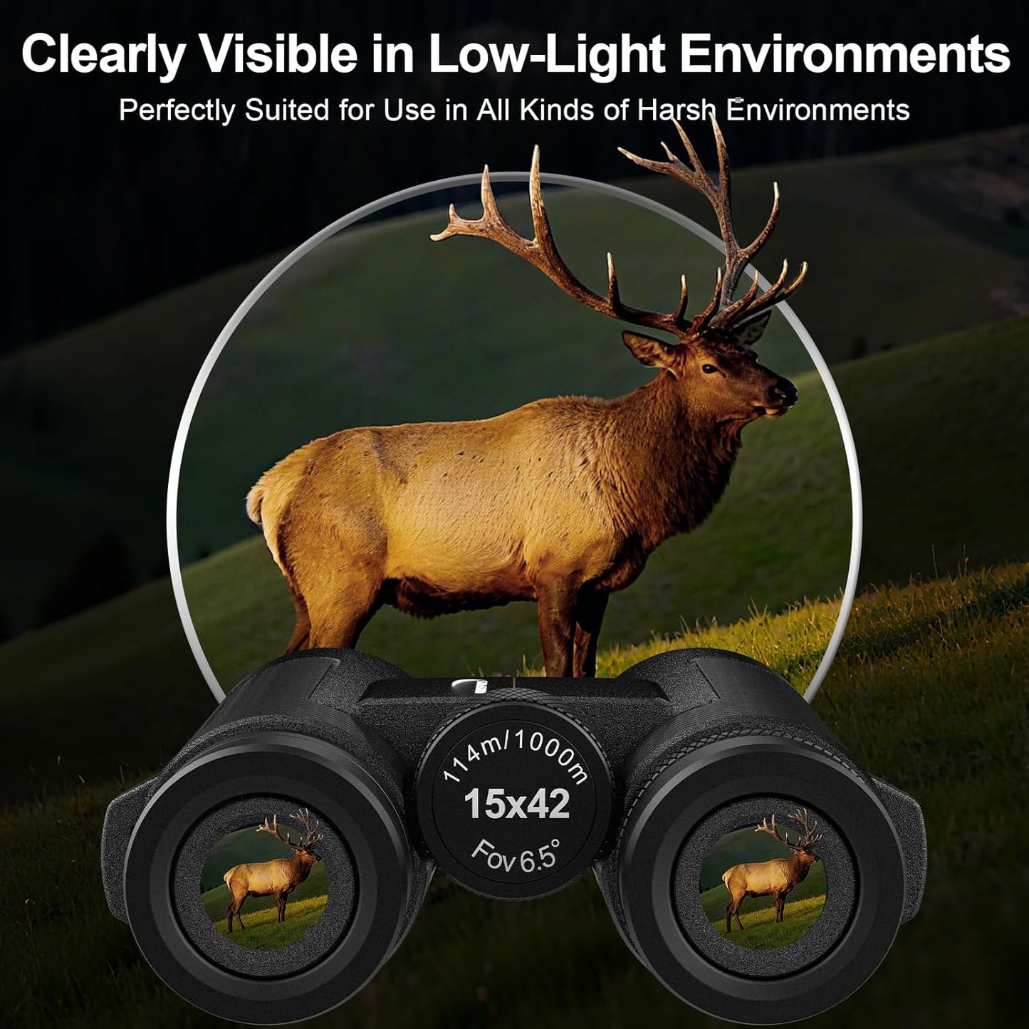 15x42 Binoculars for Adults High Powered - Aurosports HD Lightweight Bird Watching Binocular with Phone Adapter, BAK4 Prism & Carrying Bag