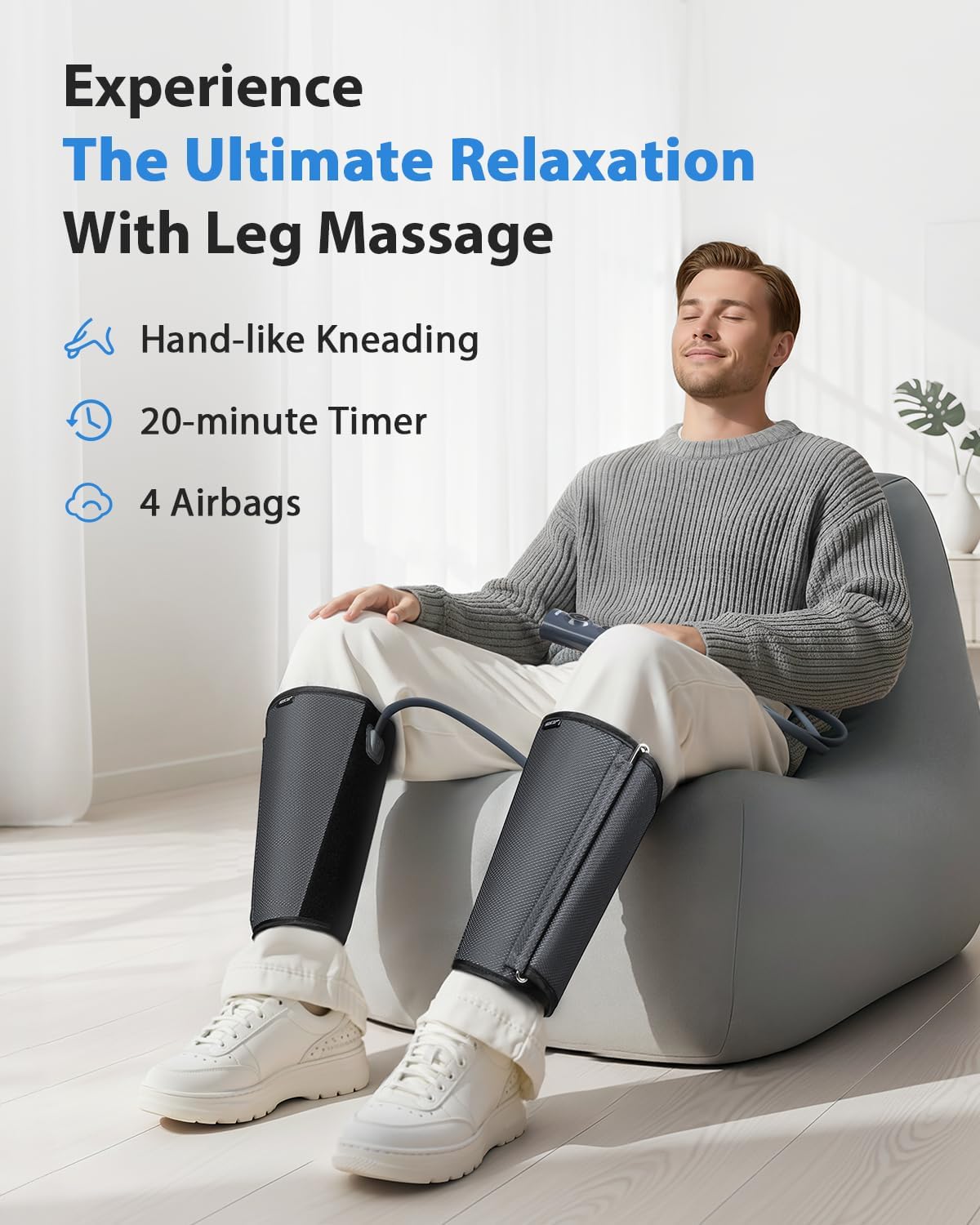 CINCOM Leg Massager for Circulation and Pain Relief, Air Compression C