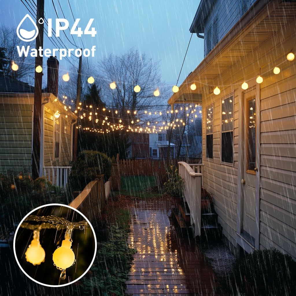 JMEXSUSS 100 LED Connectable Globe String Lights Indoor Bedroom, 33ft 