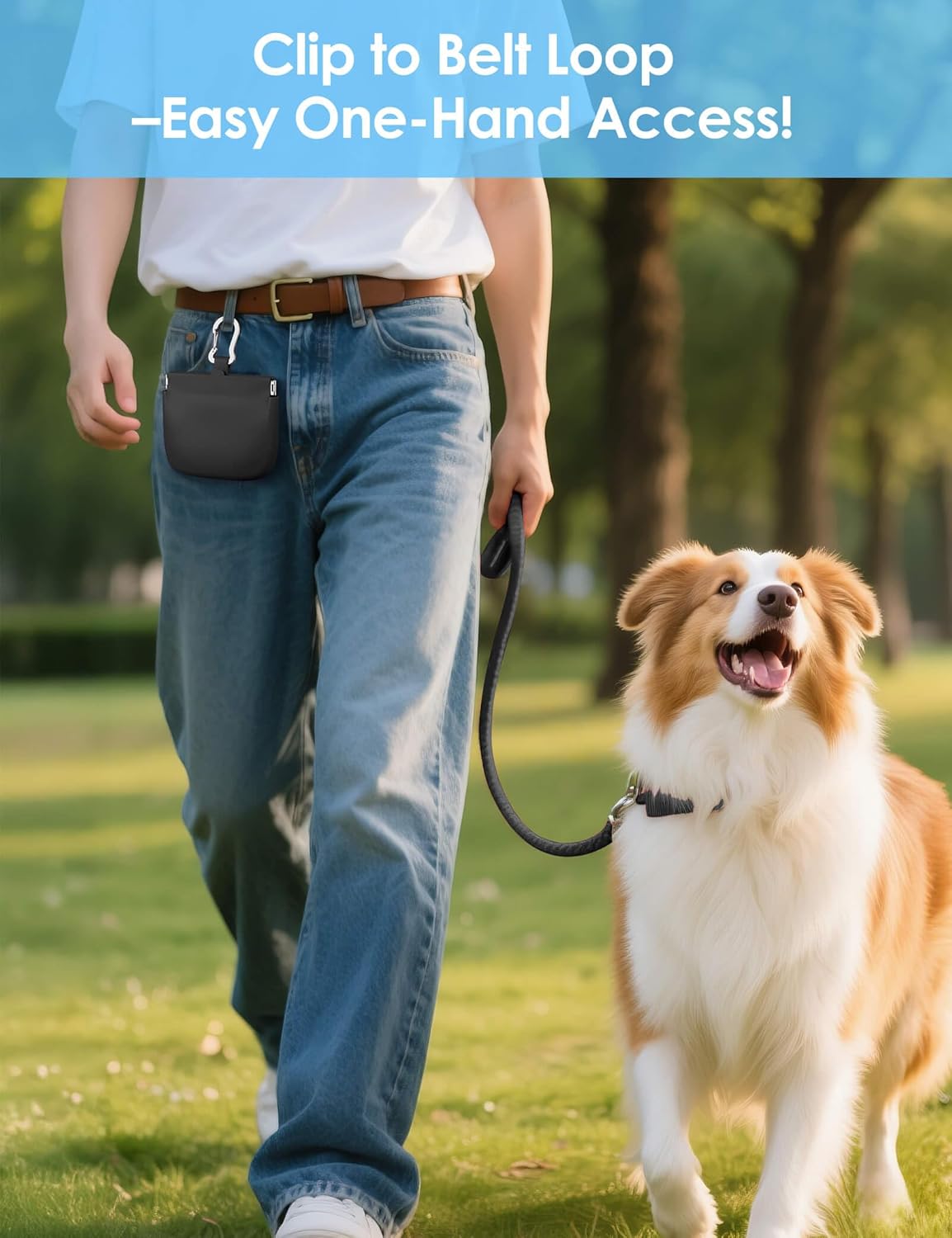 RBibei【One-Hand Access Silicone Dog Treat Pouch, Small Pocket Sized Tr