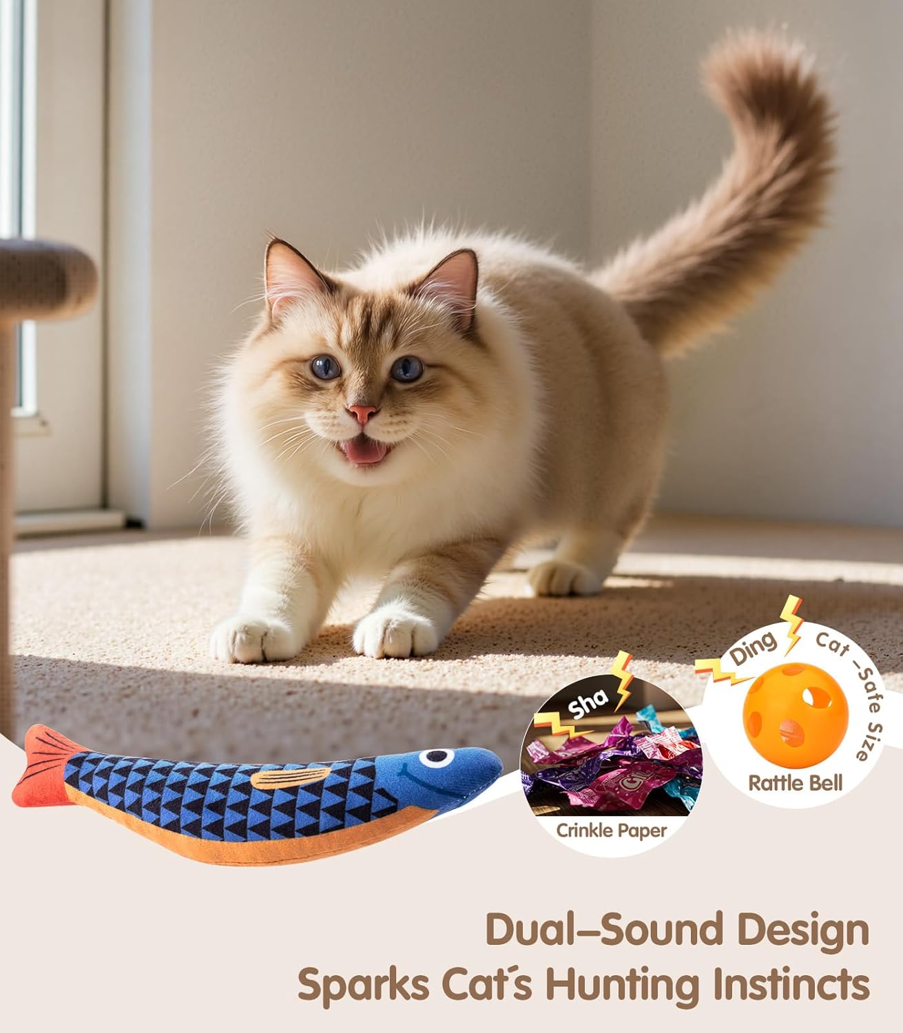PetBusy Cat Toys with[5000mg A+Natural Catnip &Silvervine] [Baby Grade