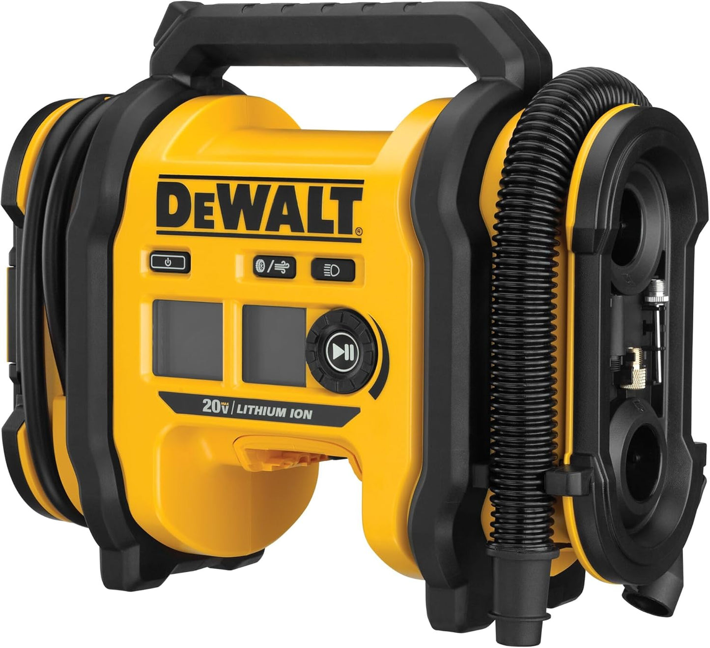 DEWALT Tire Inflator Portable Air Compressor 20V MAX, Car Air Pump with Automatic Shut Off, LED Light, Tool Only (DCC020IB)