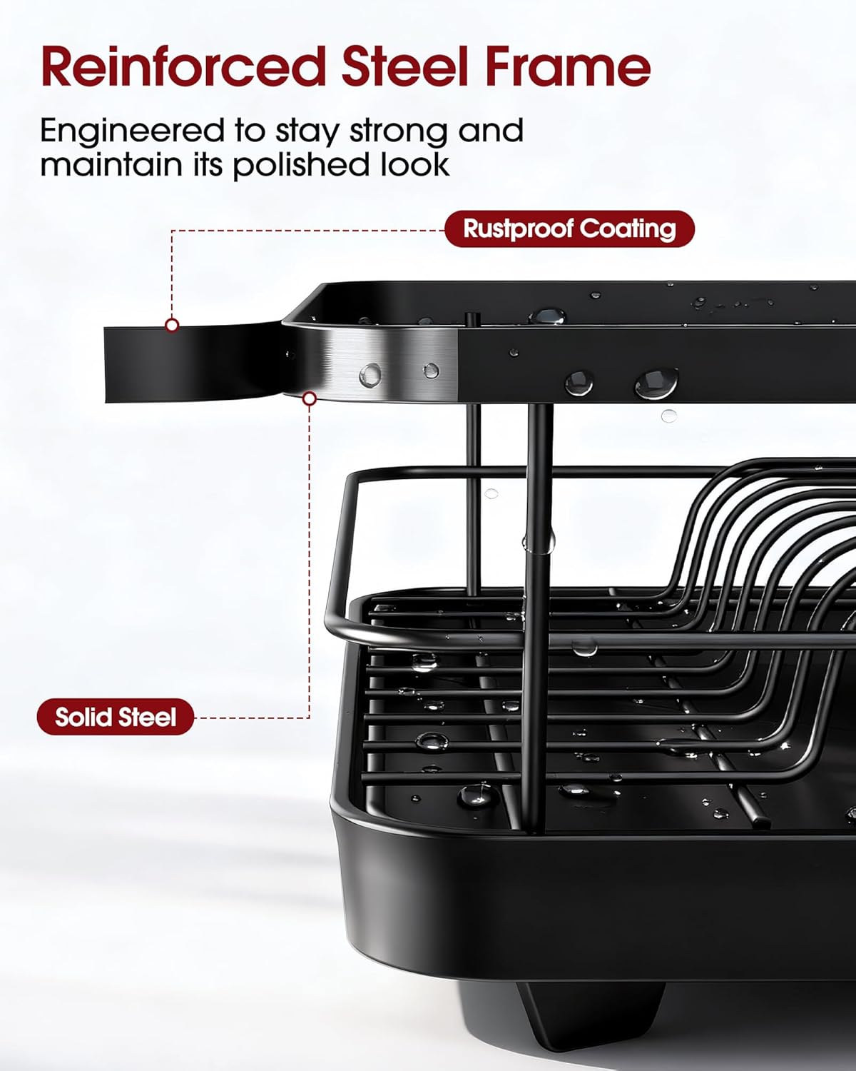 Stainless Steel Dish Drying Rack for Kitchen Counter, Sink Organizatio