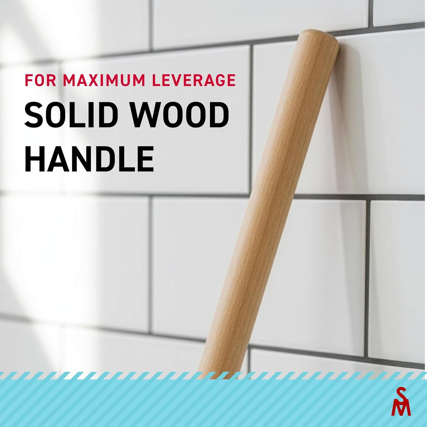 SteadMax Heavy Duty Toilet Plunger, Commercial Grade Double Thrust Force Rubber Cup with Wood Handle (22")