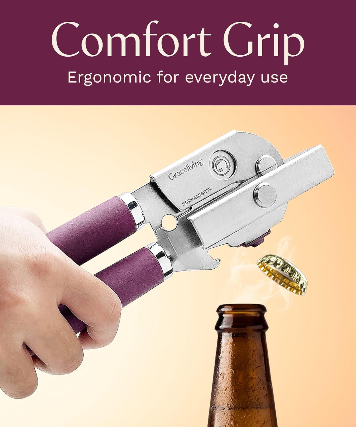 Premium Multifunction Magnetic Manual Can Opener and Bottle Opener, He