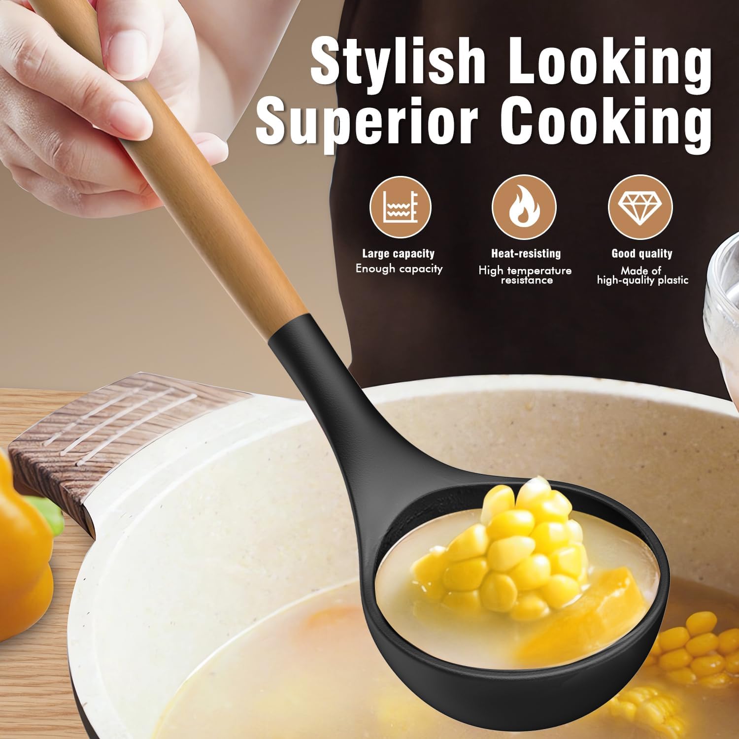 Silicone Cooking Utensils Set - AVGPD Silicone Kitchen Utensils for Co