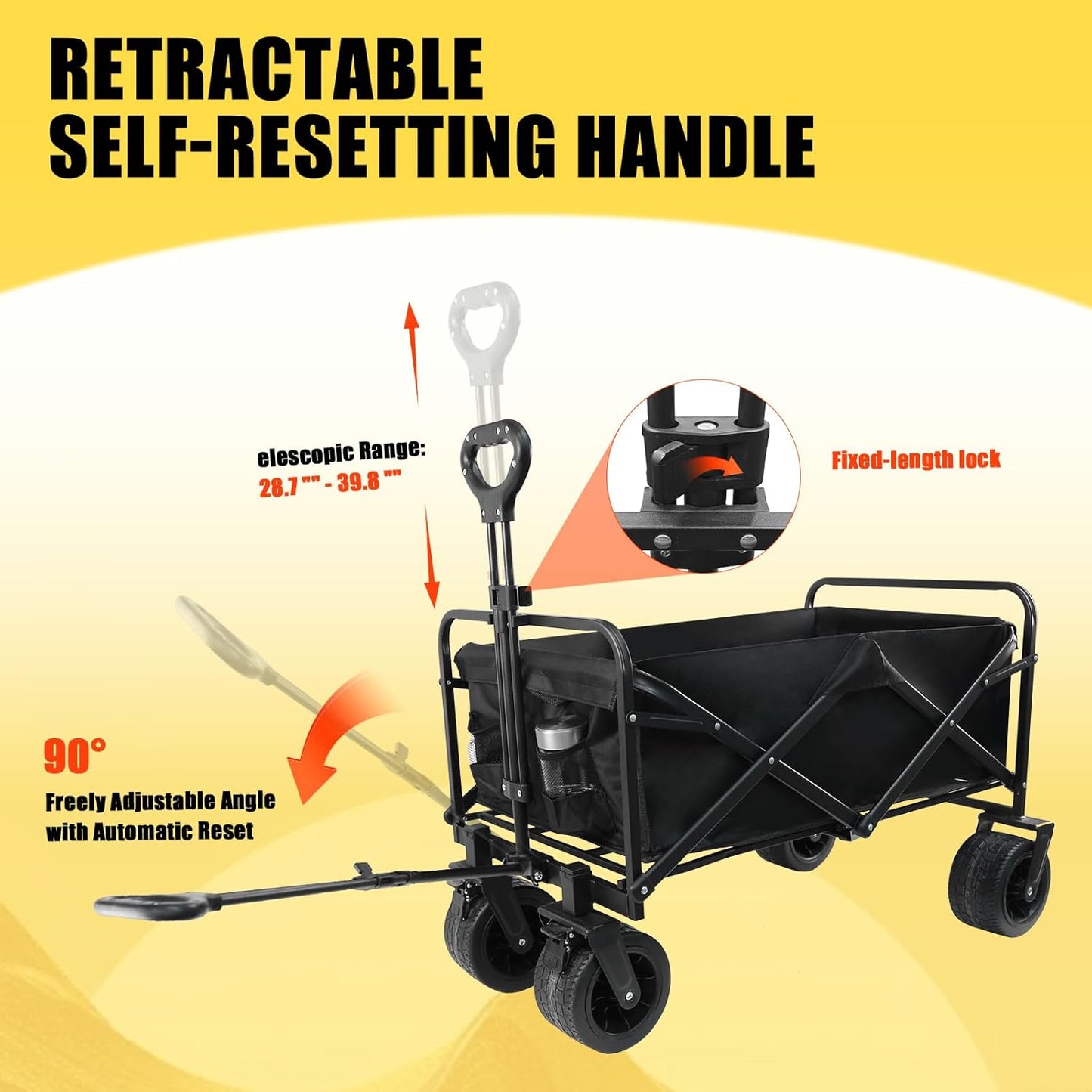 Beach Cart with Big All-Terrain Wheels for Sand & Air Sofa, 440 LBS Wa