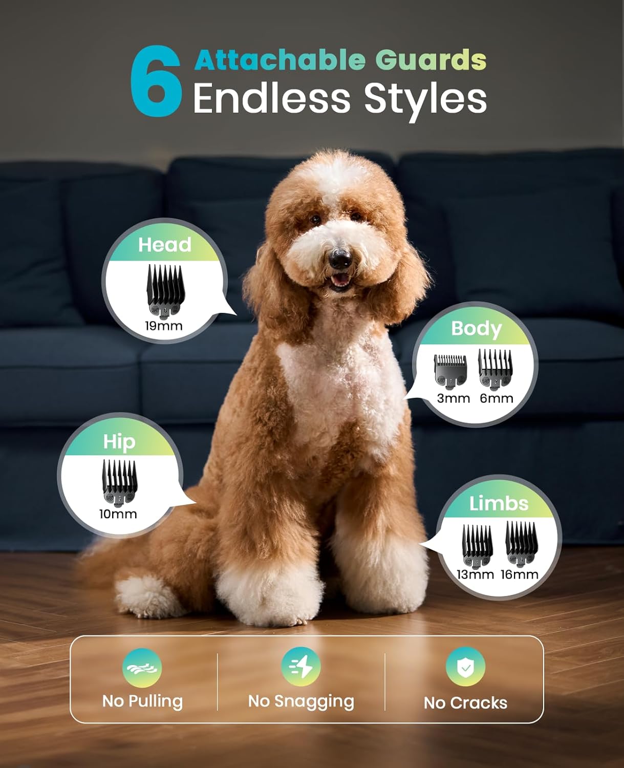 oneisall Dog Clippers for Grooming Thick Hair,Low Noise Dogs Grooming 
