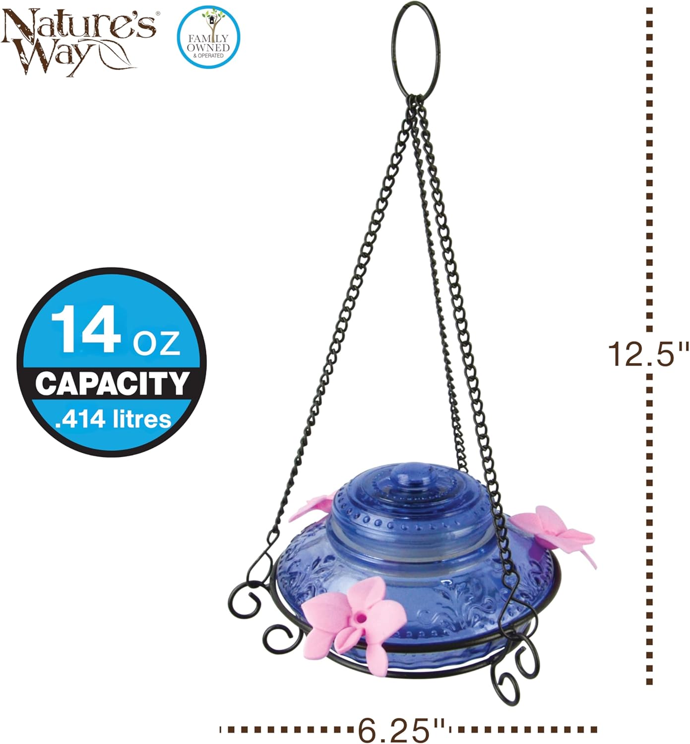 Nature's Way Bird Products ANTHF2-I Illuminated Antique Top-Fill Hummi