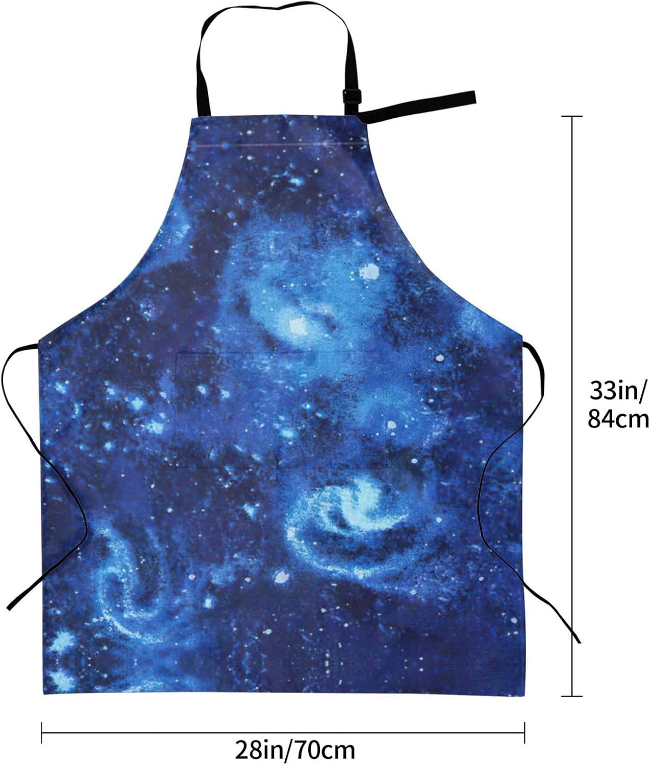 Blue Universe Space Galaxy print Waterproof apron with pocket adjustable cooking apron for adult kitchen bibs to bake