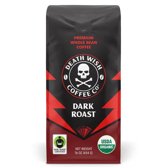 Death Wish Coffee, Organic and Fair Trade Dark Roast Whole Bean Coffee