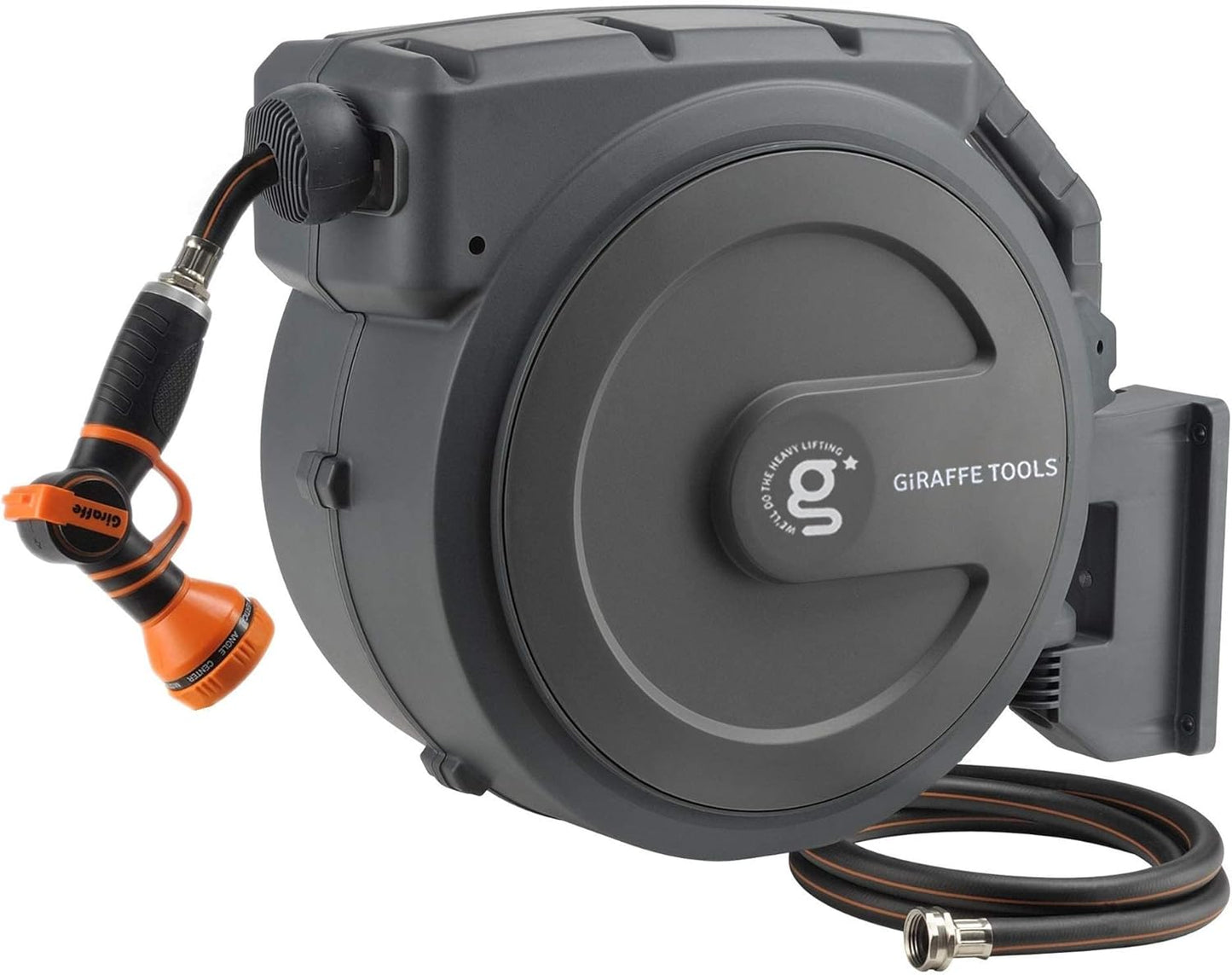 Giraffe Tools Retractable Garden Hose Reel 1/2 Inch x 130 ft, Super He