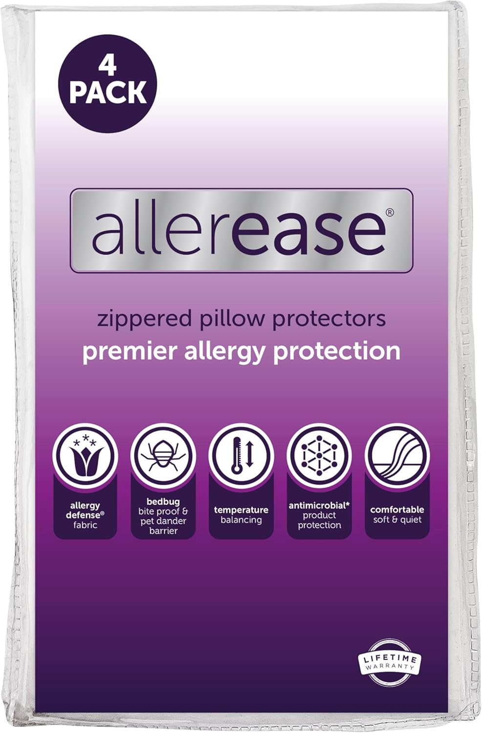 Set of 4 Standard/Queen AllerEase Pillow Protectors - Temperature Bala