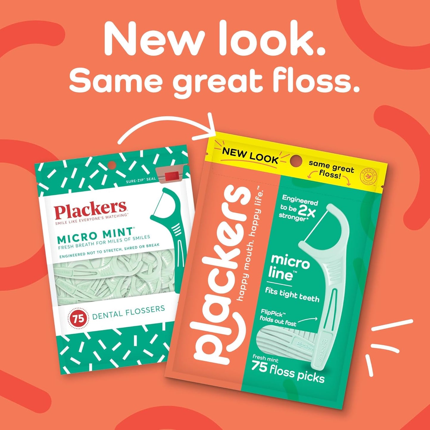 Plackers Micro Line Dental Floss Picks, Fold-Out FlipPick, Tuffloss, E