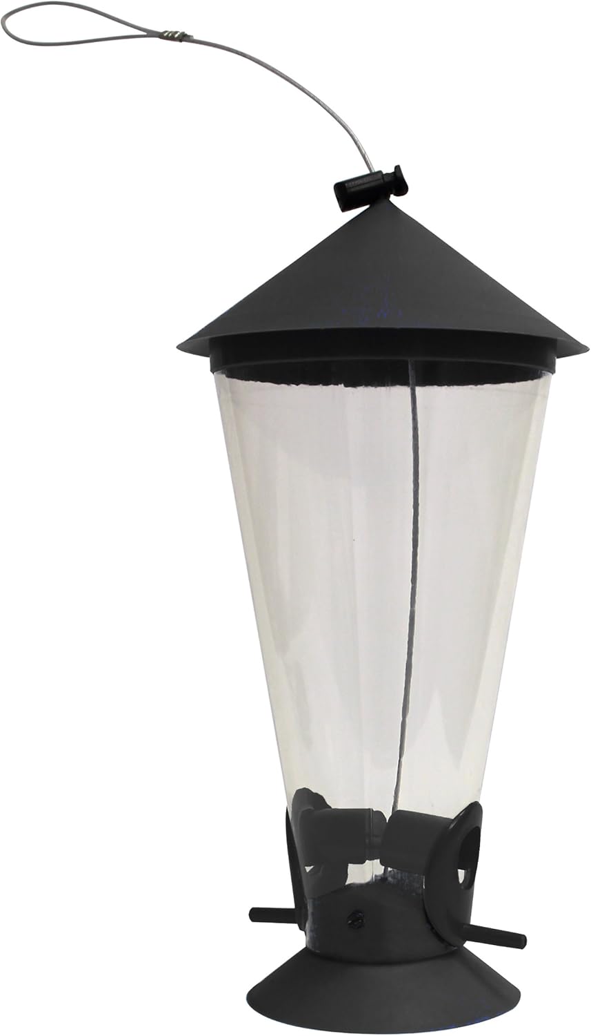 Heath Outdoor Products 21232 Black Plastic Cone Mixed Seed Feeder - Easy Fill Top and Hanging Strap, Case of 6