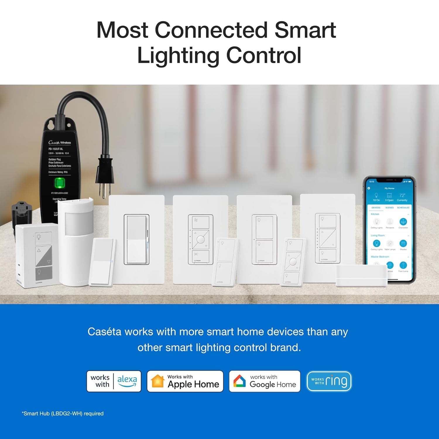 Lutron Caseta Original Smart Dimmer Switch (Lutron Smart Hub Required)