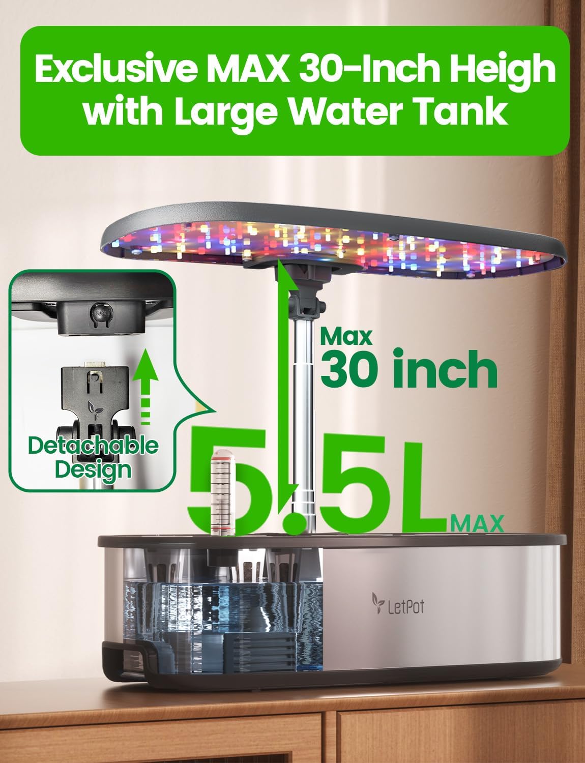LetPot LPH-SE Hydroponics Growing System, 12 Pods Smart Herb Garden Ki