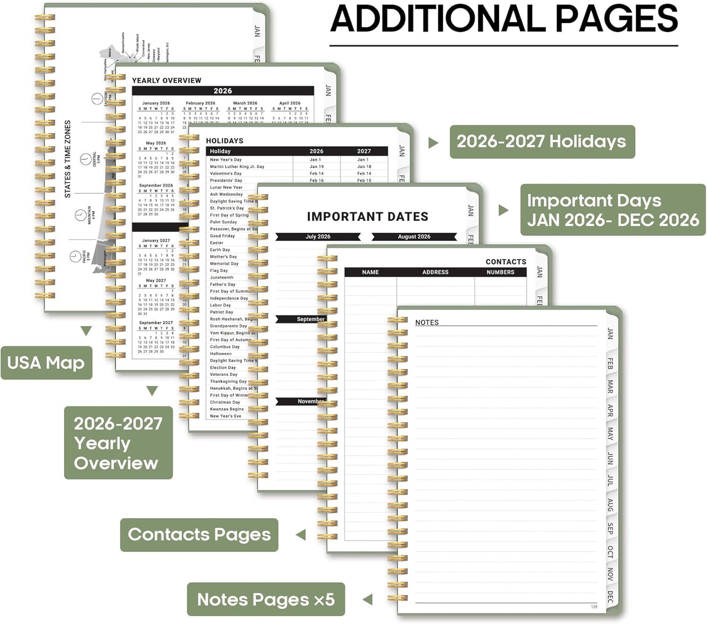 2026 Planner, Weekly and Monthly Calendar Planner Book, January 2026 -