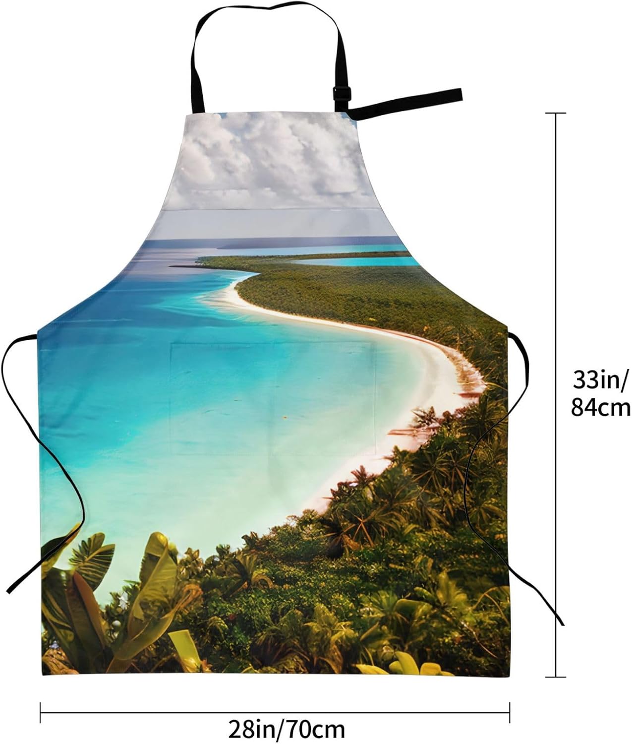 YANYU island of cuba Print 28x33 In Kitchen Apron Stylish Chef Apron with Pockets for Cooking Baking Painting