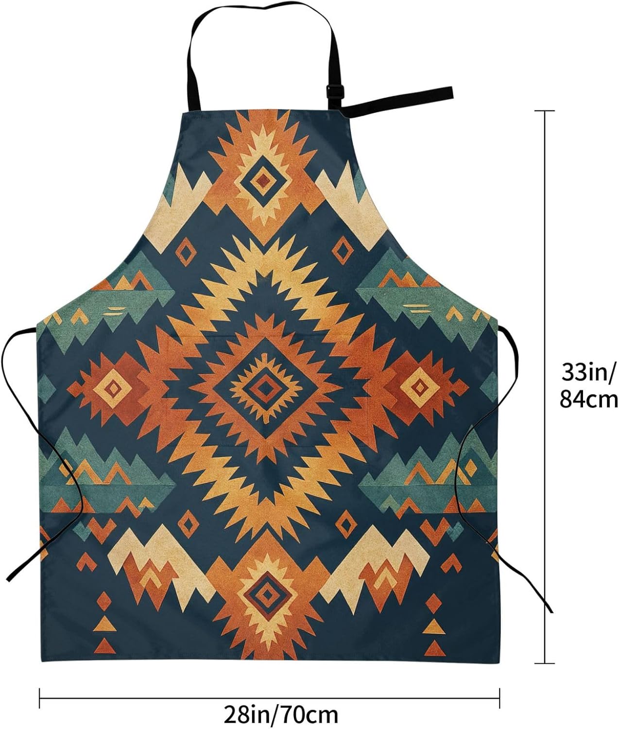 YANYU Geometric Tribes Print 28x33 In Kitchen Apron Stylish Chef Apron with Pockets for Cooking Baking Painting