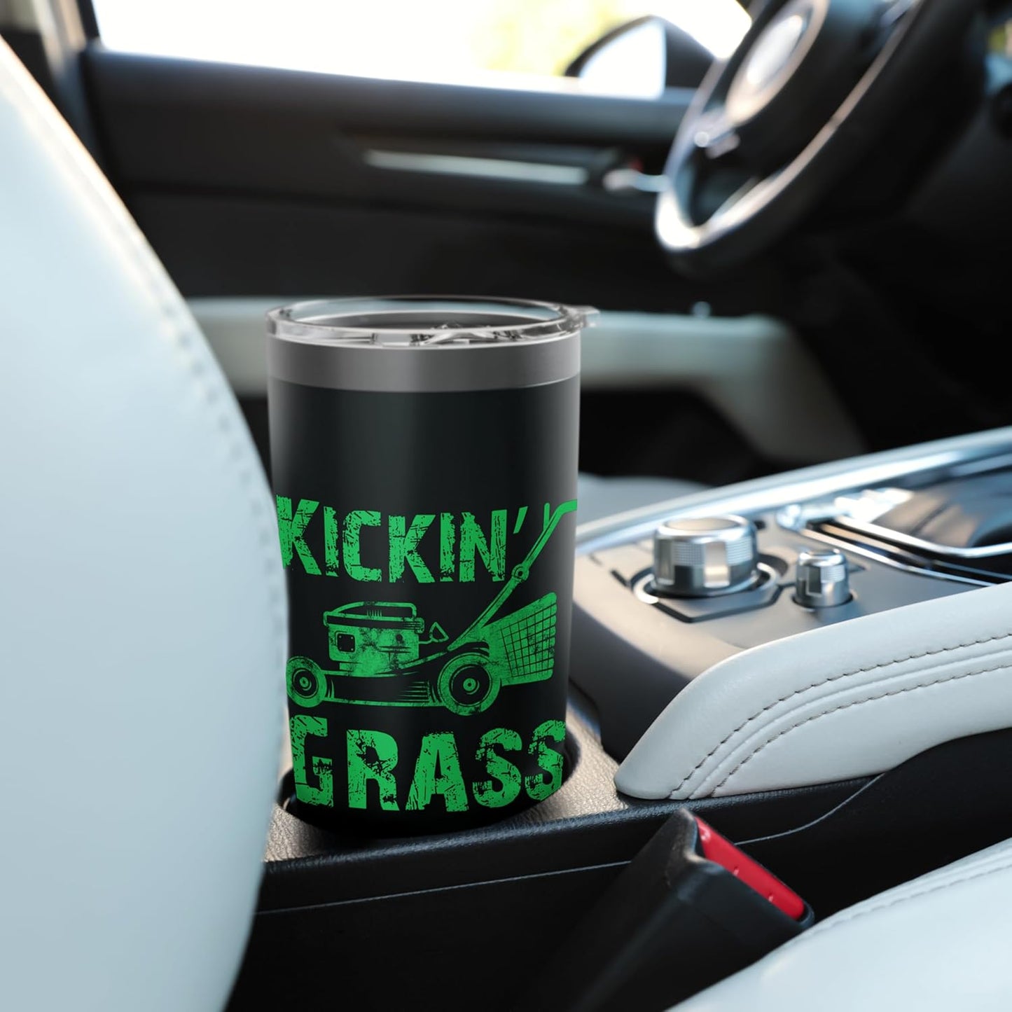 Kicking Grass Lawn Mowing Landscaping Gardener Father's Day Stainless Steel Insulated Tumbler