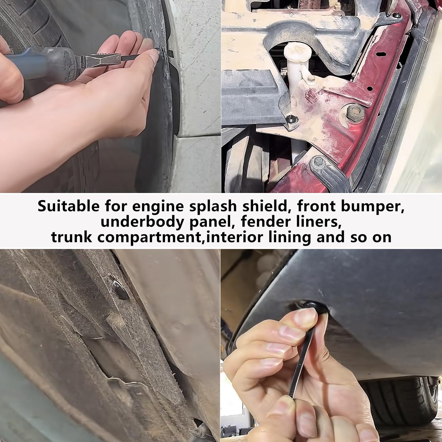 150Pack Nylon Universal Cable Tie Buckle, Zipper Clips for Cars, T Sty