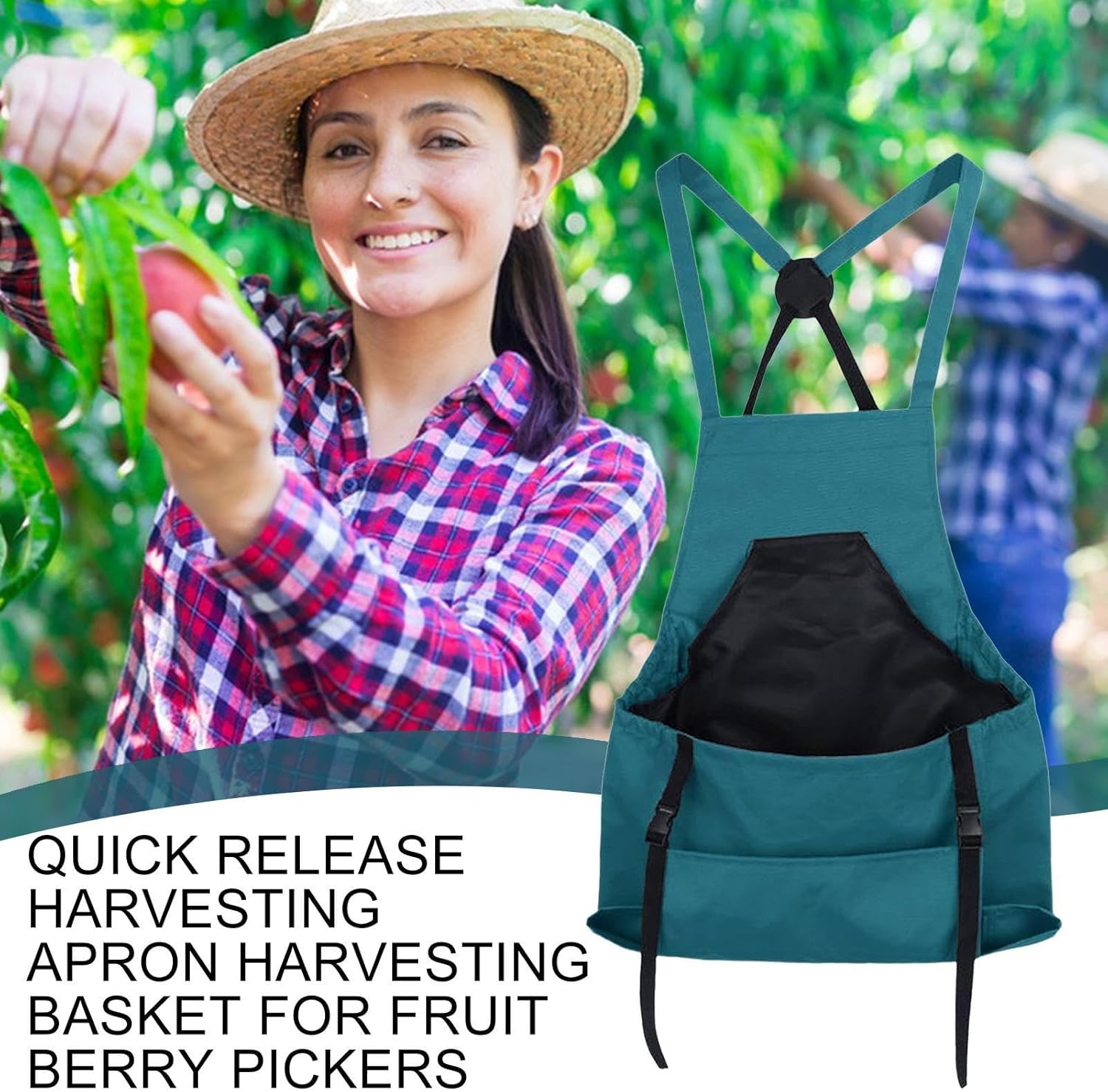 Farm Gardening Apron, Fruit Picking Utility Clothing, Large Pocket Cro