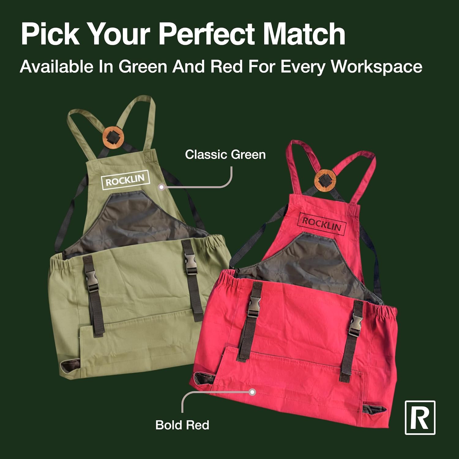 Rocklin Garden Apron – Heavy Duty Canvas Garden Apron For Women & Men 
