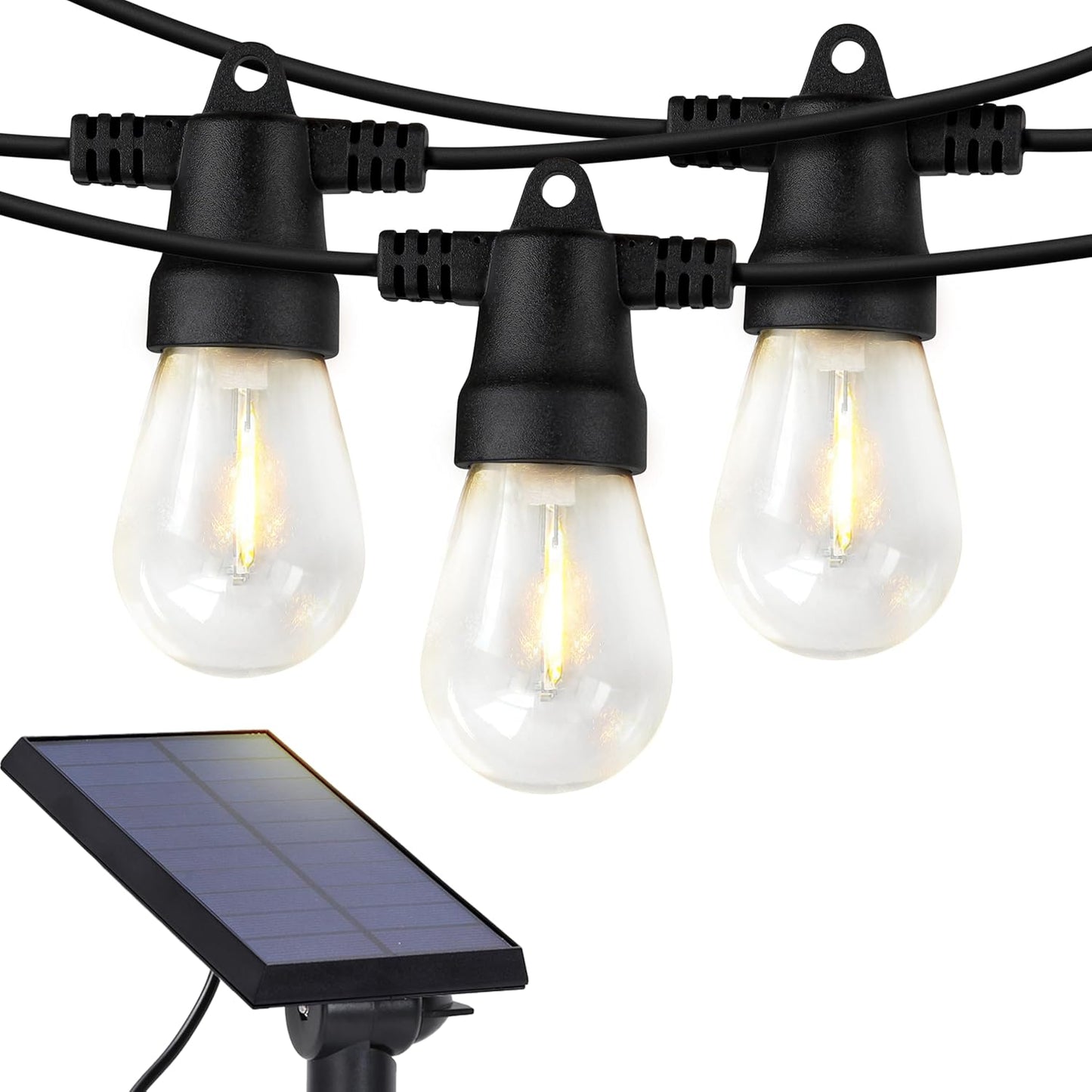 Brightech Ambience Pro Solar Powered Outdoor String Lights -27 ft Comm