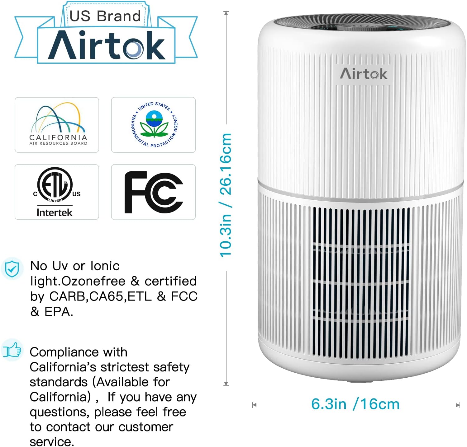 2 Pack Air Purifier for Home Bedroom with H13 True HEPA Filter for Smo