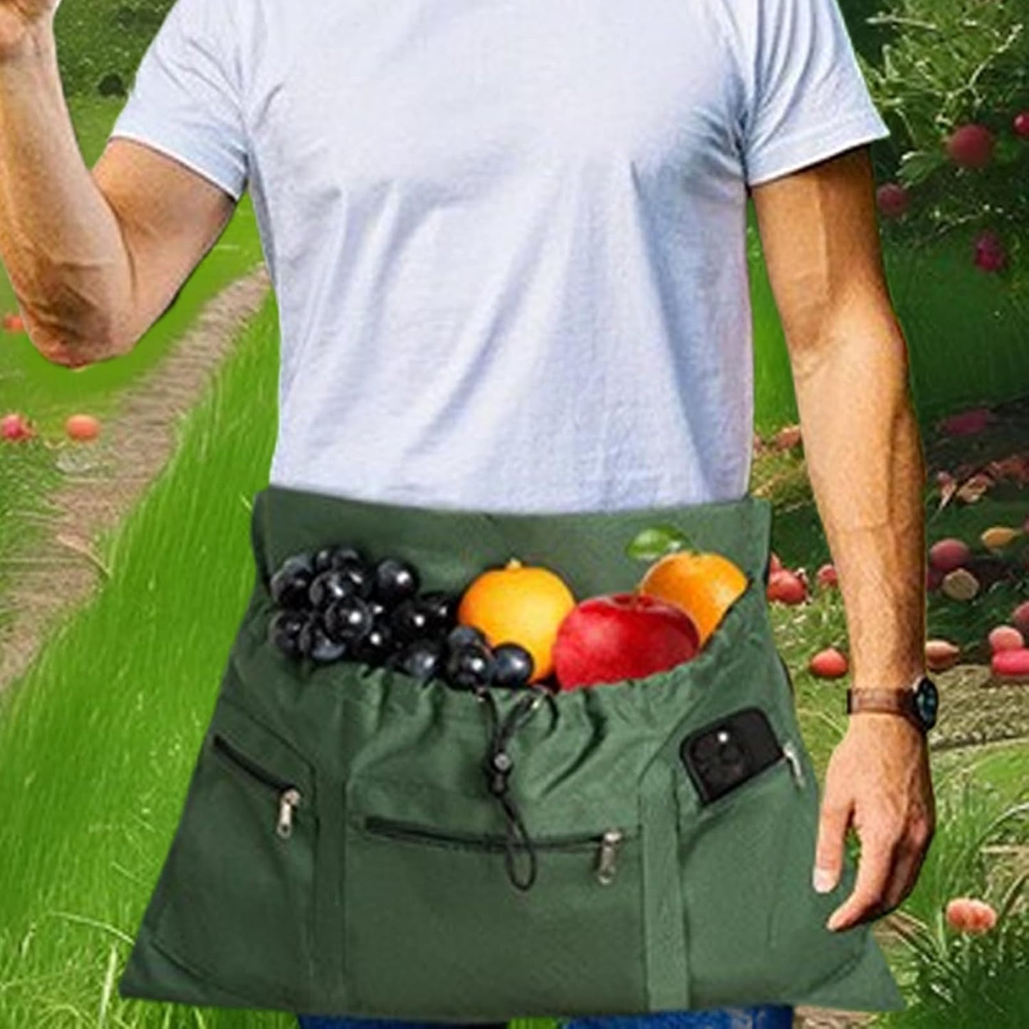 Gardening Apron with Pockets, Waterproof Garden Tool Apron, Heavy Duty Safety Gardening Accessories for Storing Small Items Picking Tools Fruit, Fabric for Outdoor Yard Work Home Improvement Daily Use