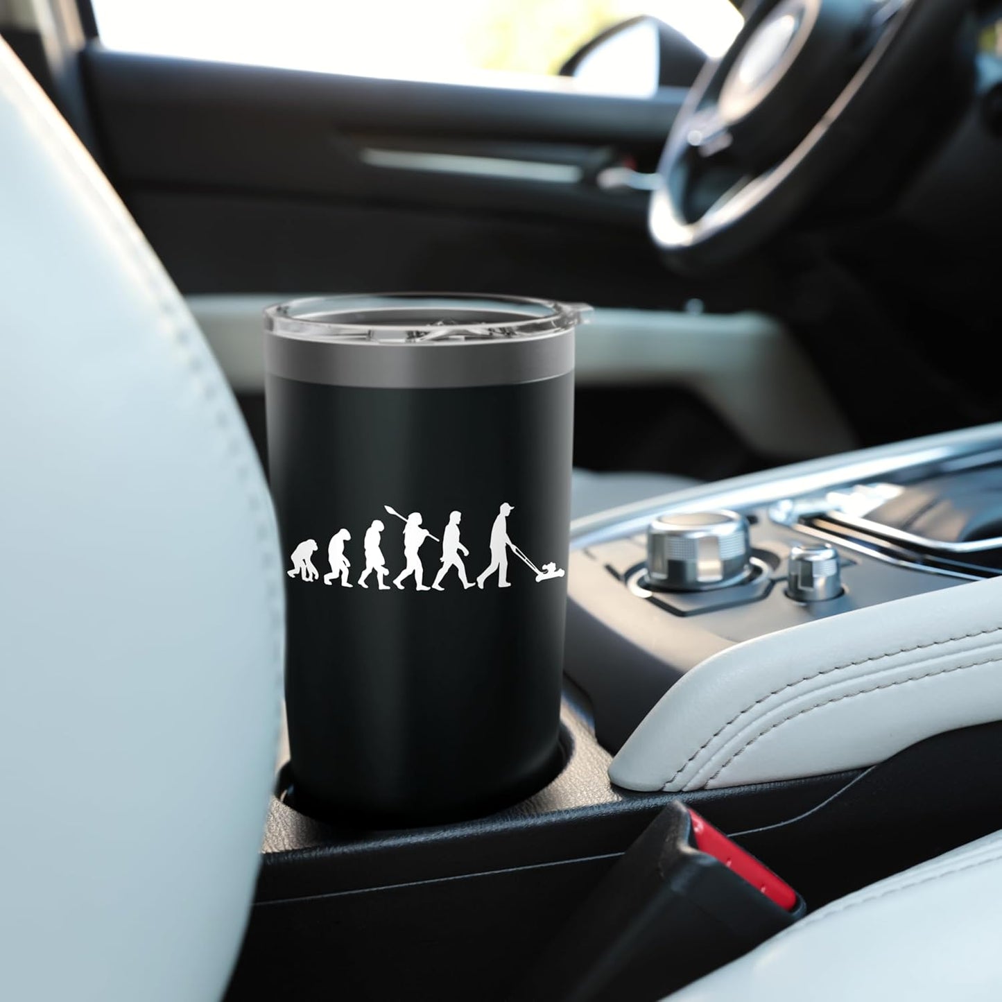 Funny Lawn Care Mower Lawn Mowing Garden Lover Pun Evolution Stainless Steel Insulated Tumbler
