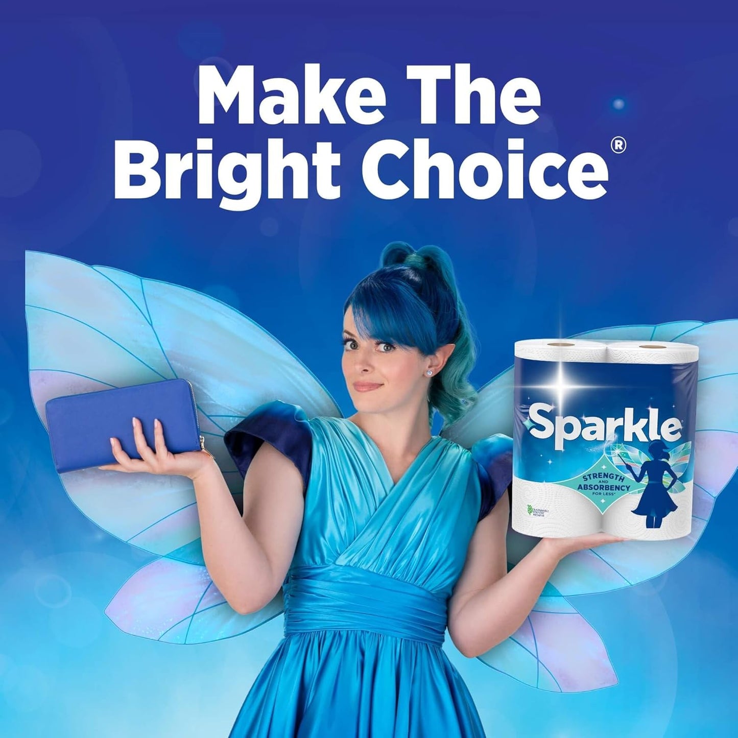 Sparkle Pick-A-Size Paper Towels, Spirited Print Design, 6 Double Rolls (660 Sheets Total) - Strong 2-Ply Towels for Kitchen Cleanup and Everyday Messes