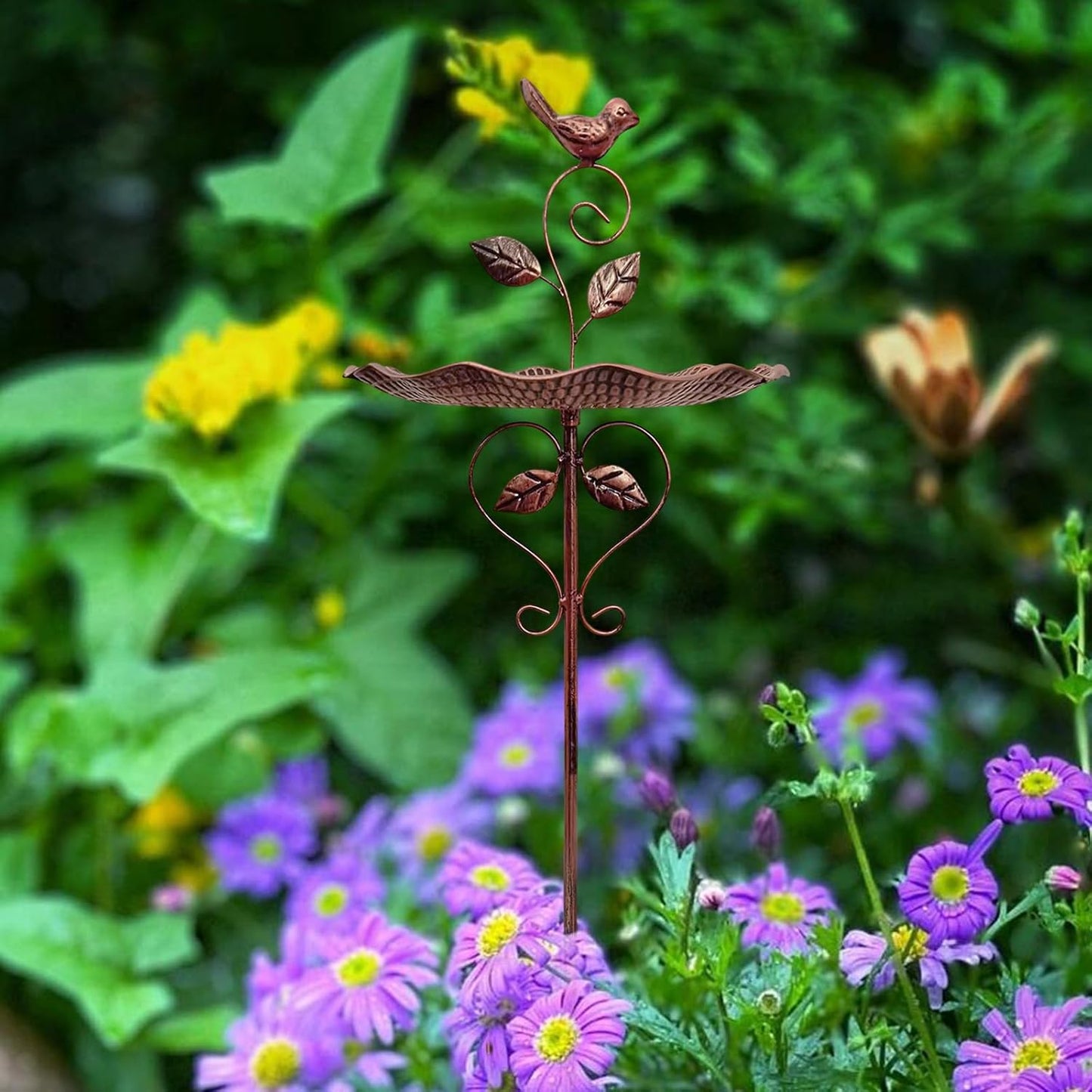 Vintage Metal Dual-Purpose Planter & Bird Feeder with Drainage Holes, Rust-Resistant Outdoor Decor for Balcony, Garden, Patio Vintage Iron Bird Feeder Planter